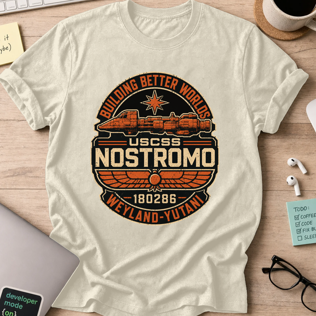 Nerd Collection Artwork T058 Shirt - Natural mockup