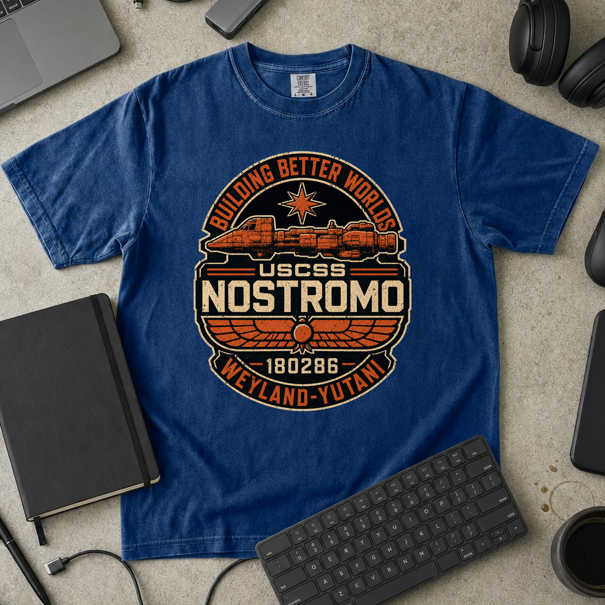 Nerd Collection Artwork T058 Premium Shirt - True Navy mockup