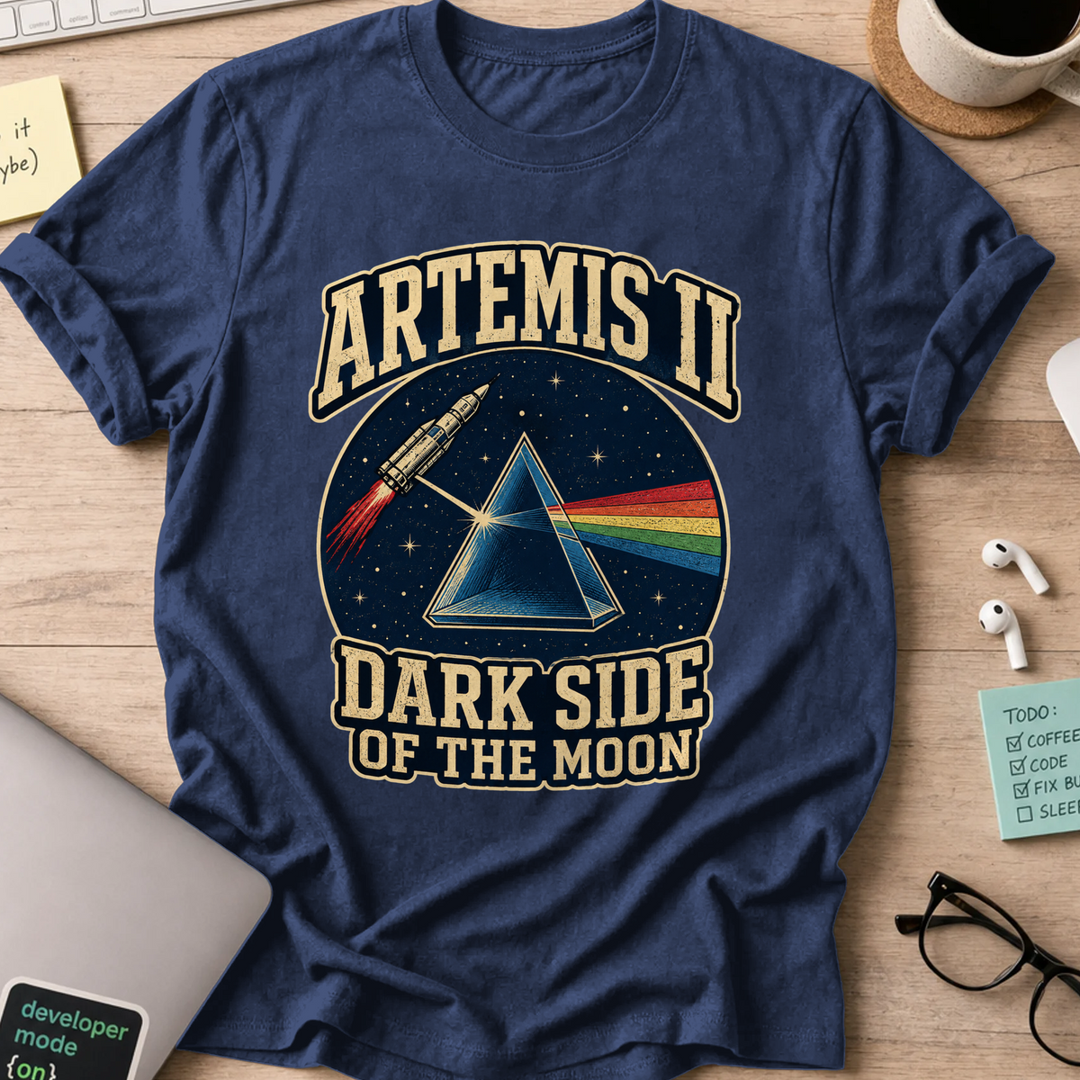 Nerd Collection Artwork T059 Shirt - Navy mockup