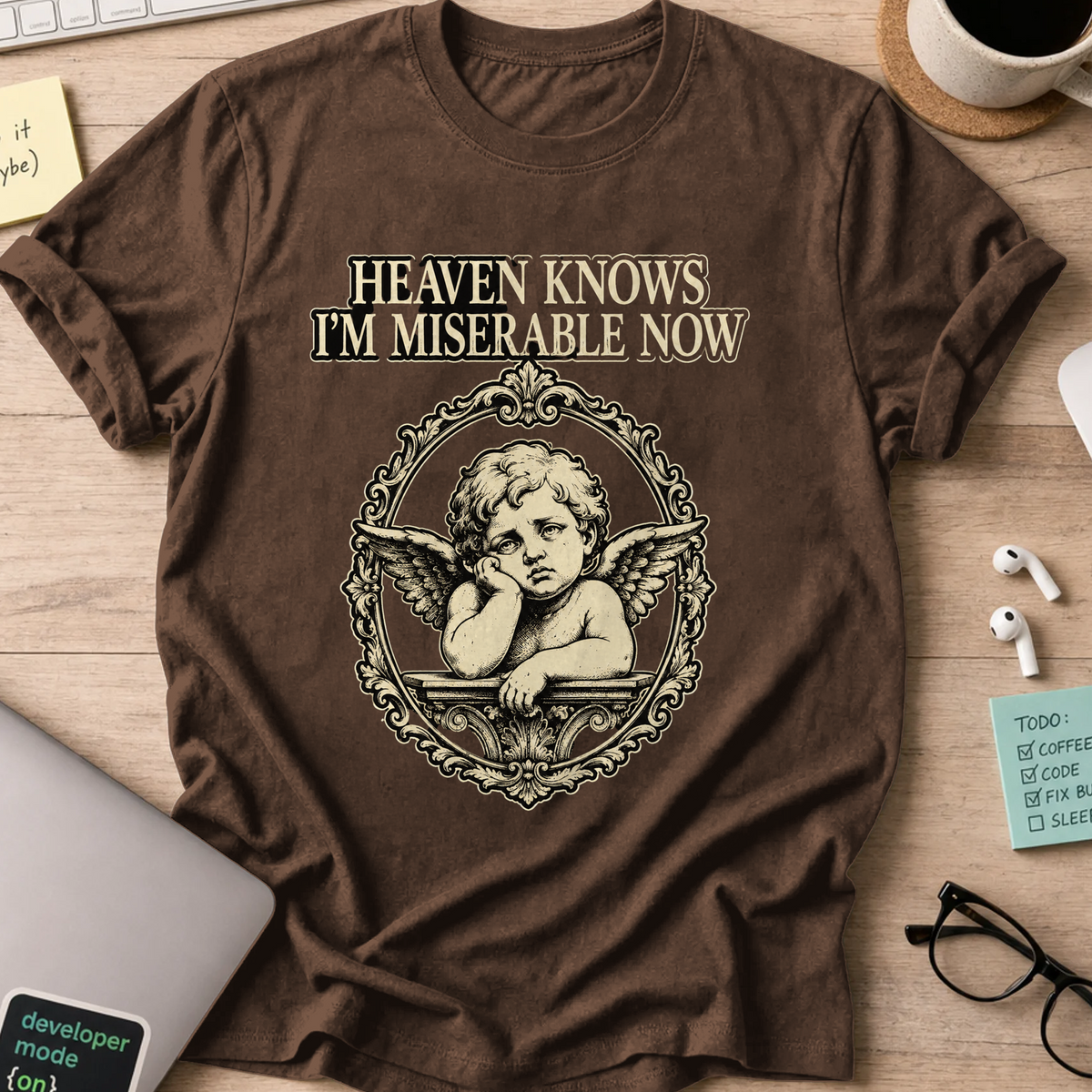 Nerd Collection Artwork T060 Shirt - Dark Chocolate mockup