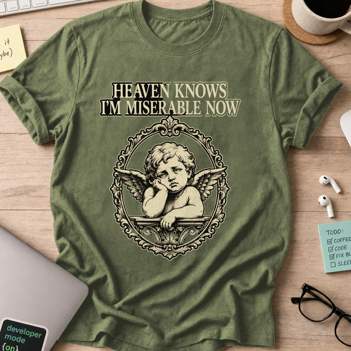 Nerd Collection Artwork T060 Shirt - Military Green mockup