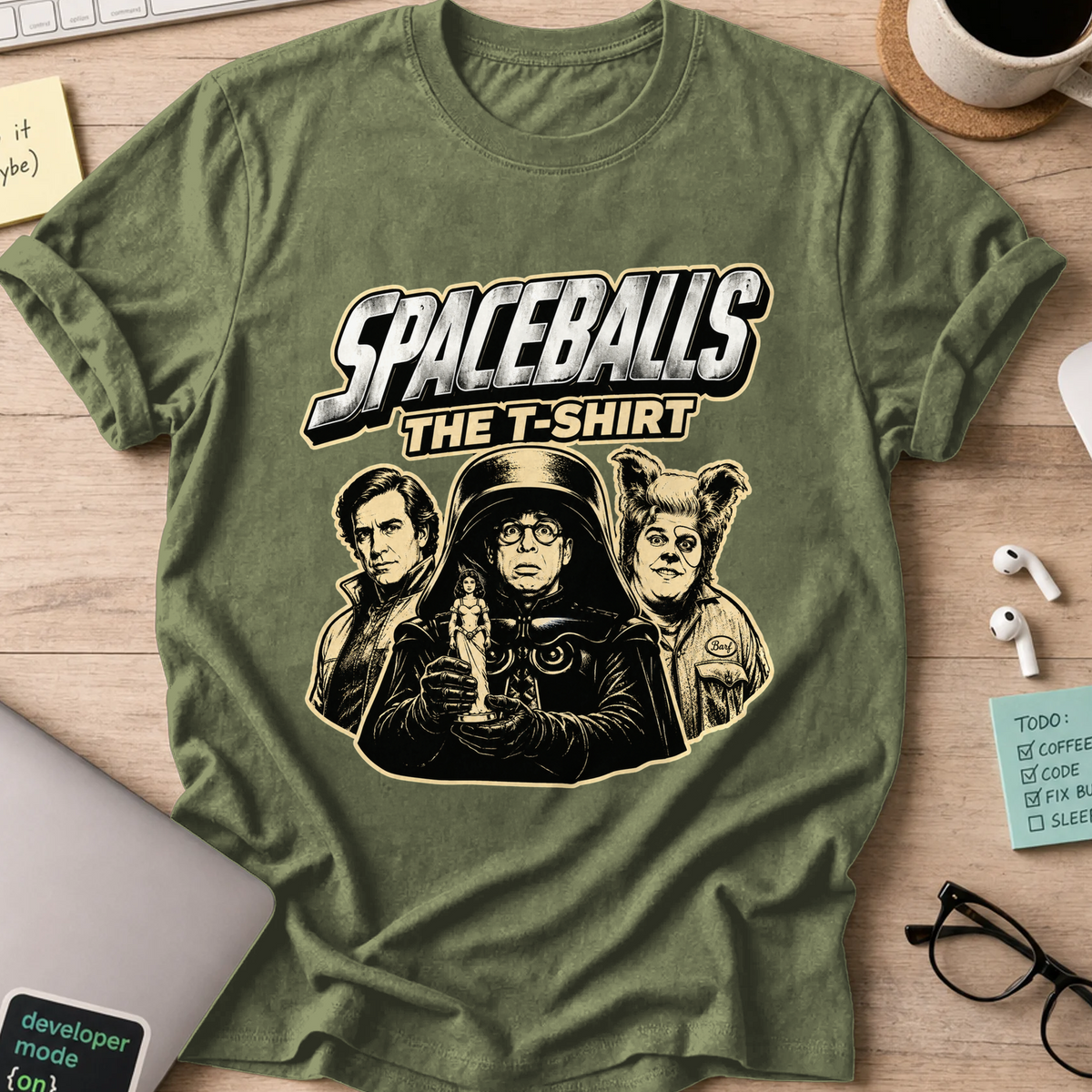 Nerd Collection Artwork T062 Shirt - Military Green mockup