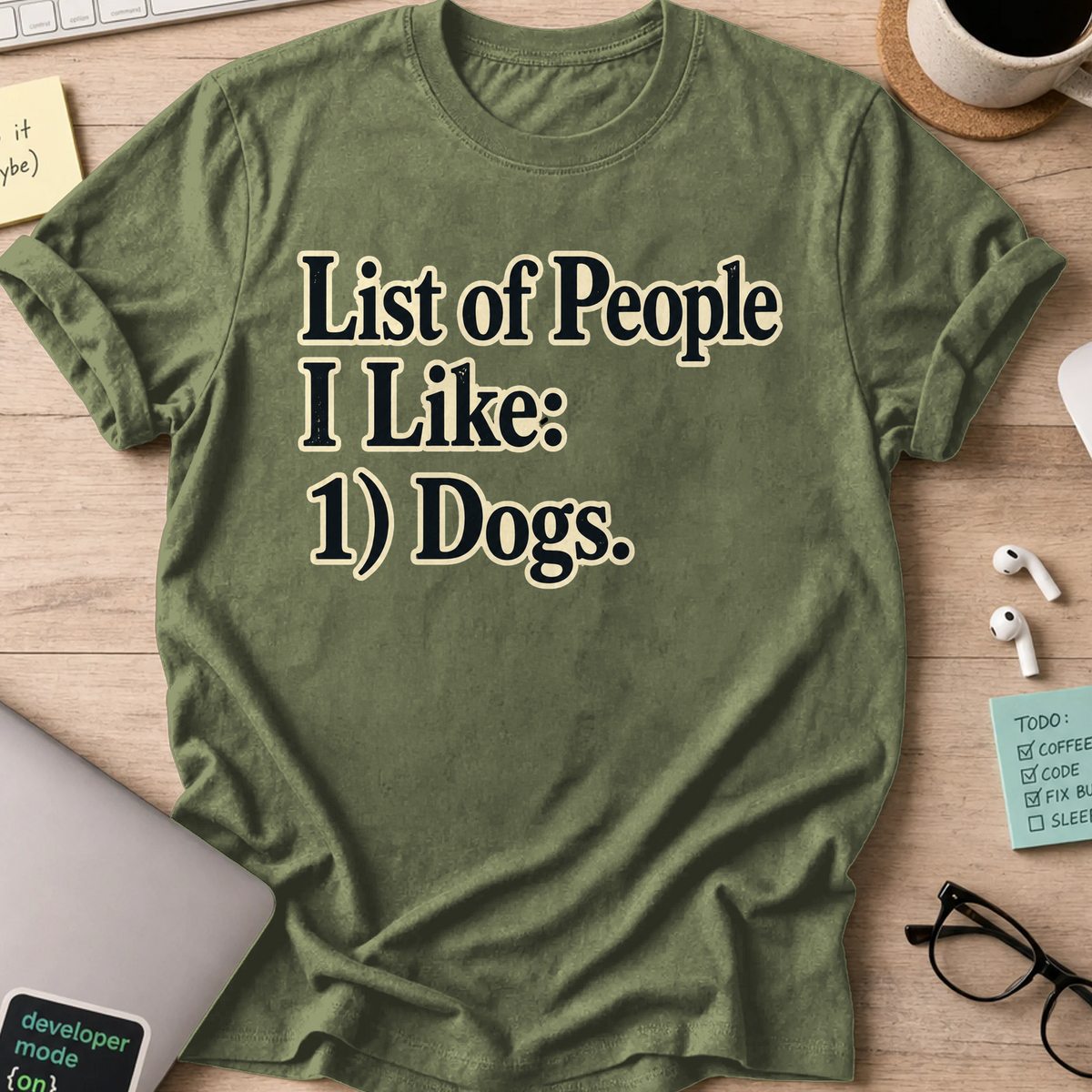 Nerd Collection Artwork T063 Shirt - Military Green mockup