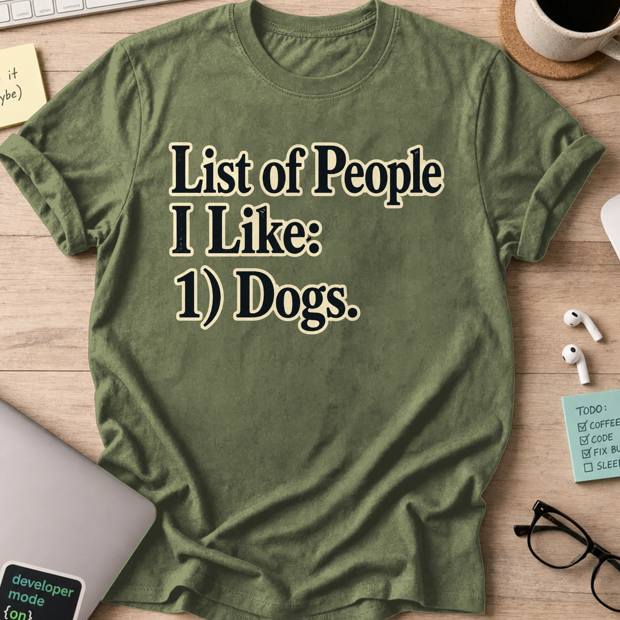 Nerd Collection Artwork T063 Shirt - Military Green mockup