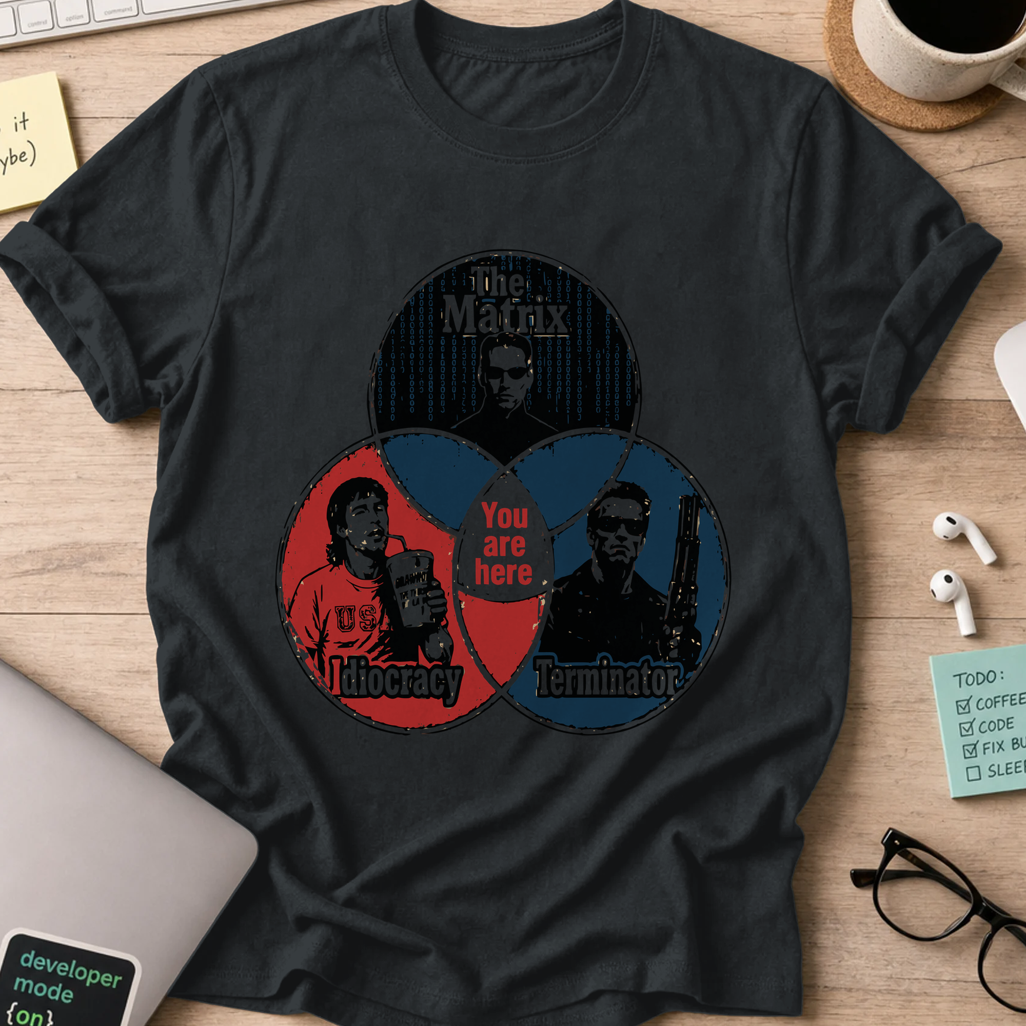 Nerd Collection Artwork T064 Shirt - Black mockup
