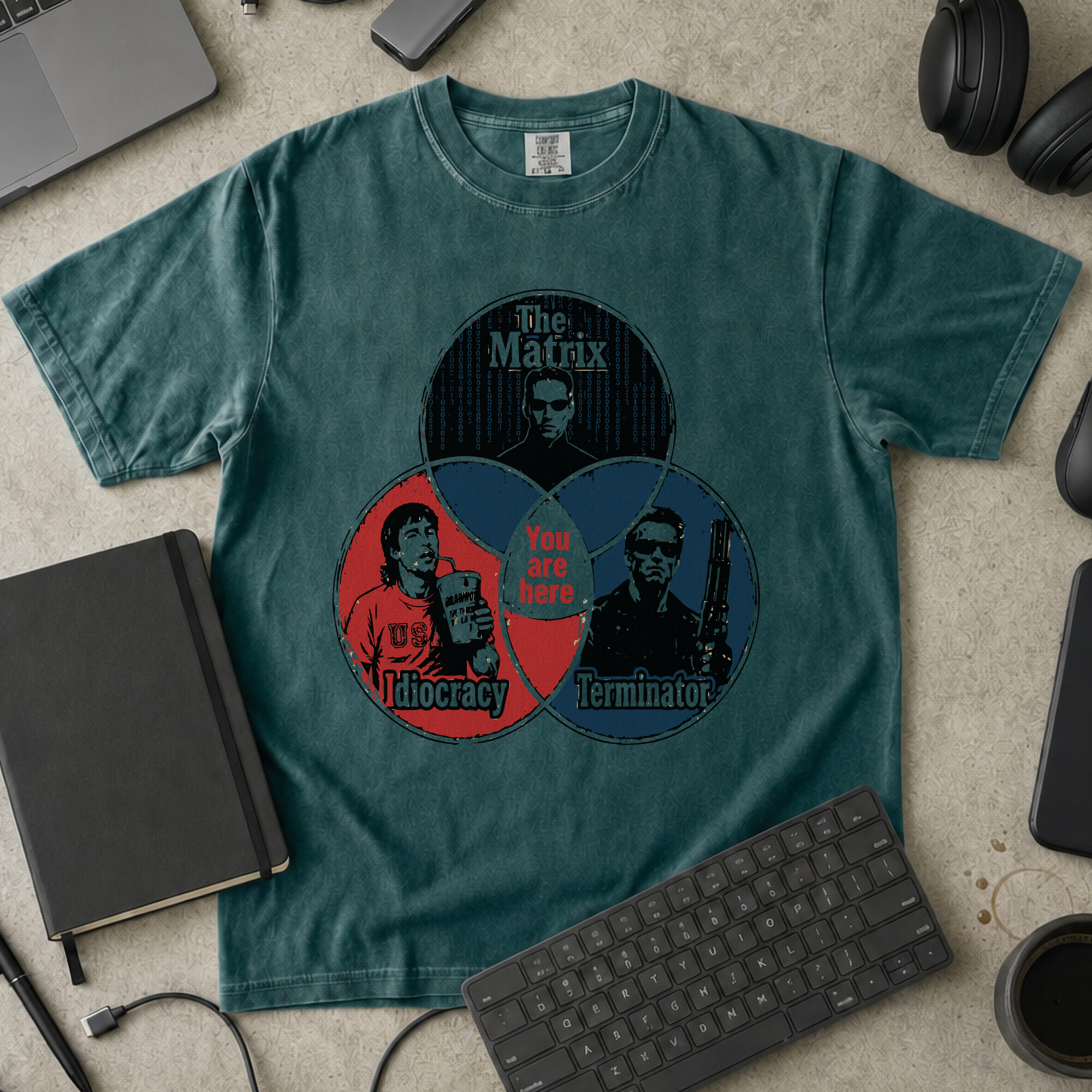 Nerd Collection Artwork T064 Premium Shirt - Blue Spruce mockup