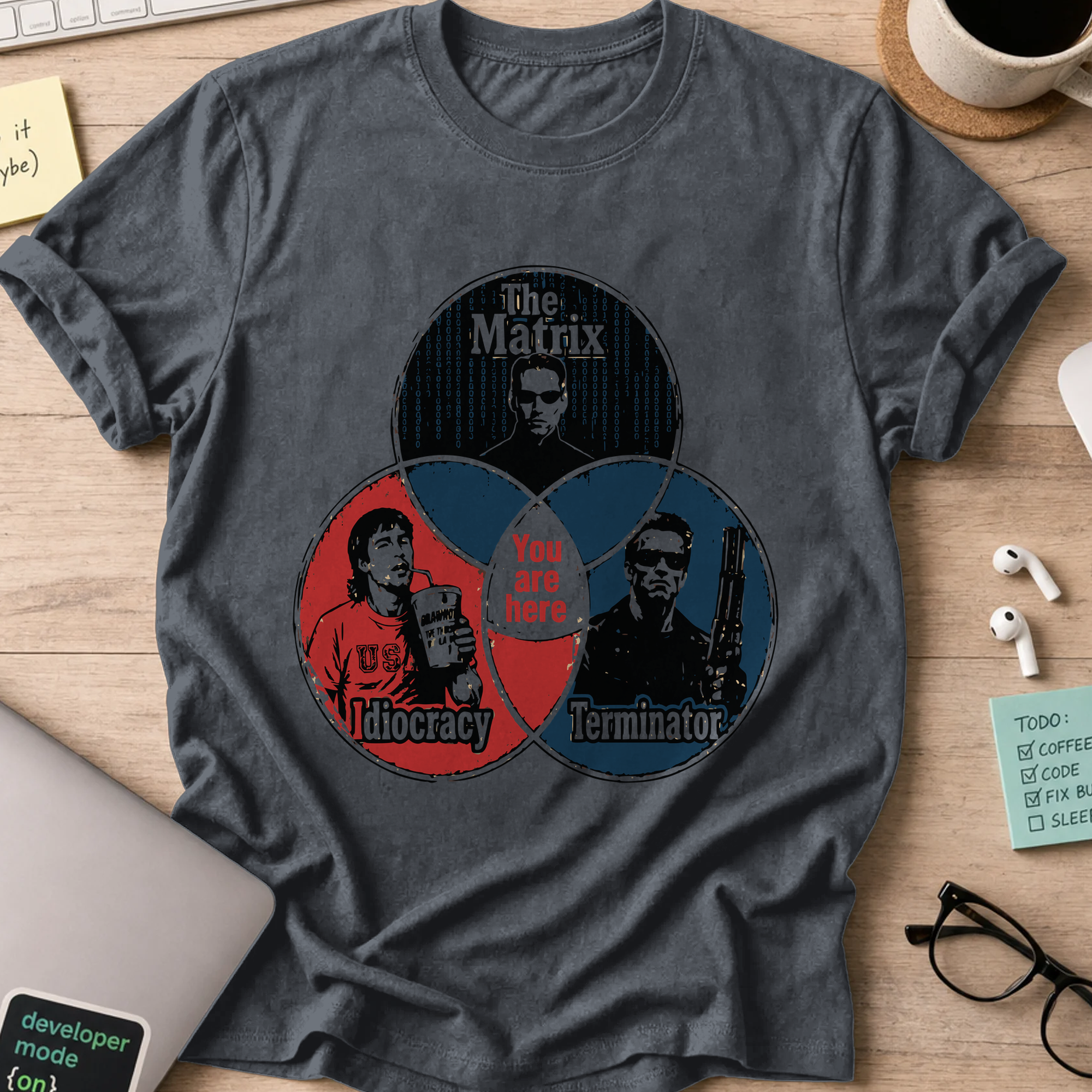 Nerd Collection Artwork T064 Shirt - Dark Heather mockup