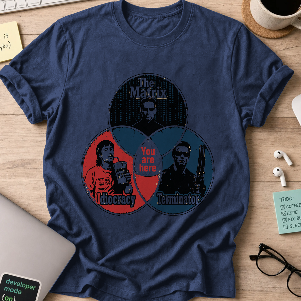 Nerd Collection Artwork T064 Shirt - Navy mockup