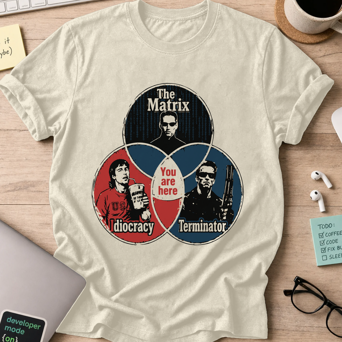 Nerd Collection Artwork T064 Shirt - Natural mockup