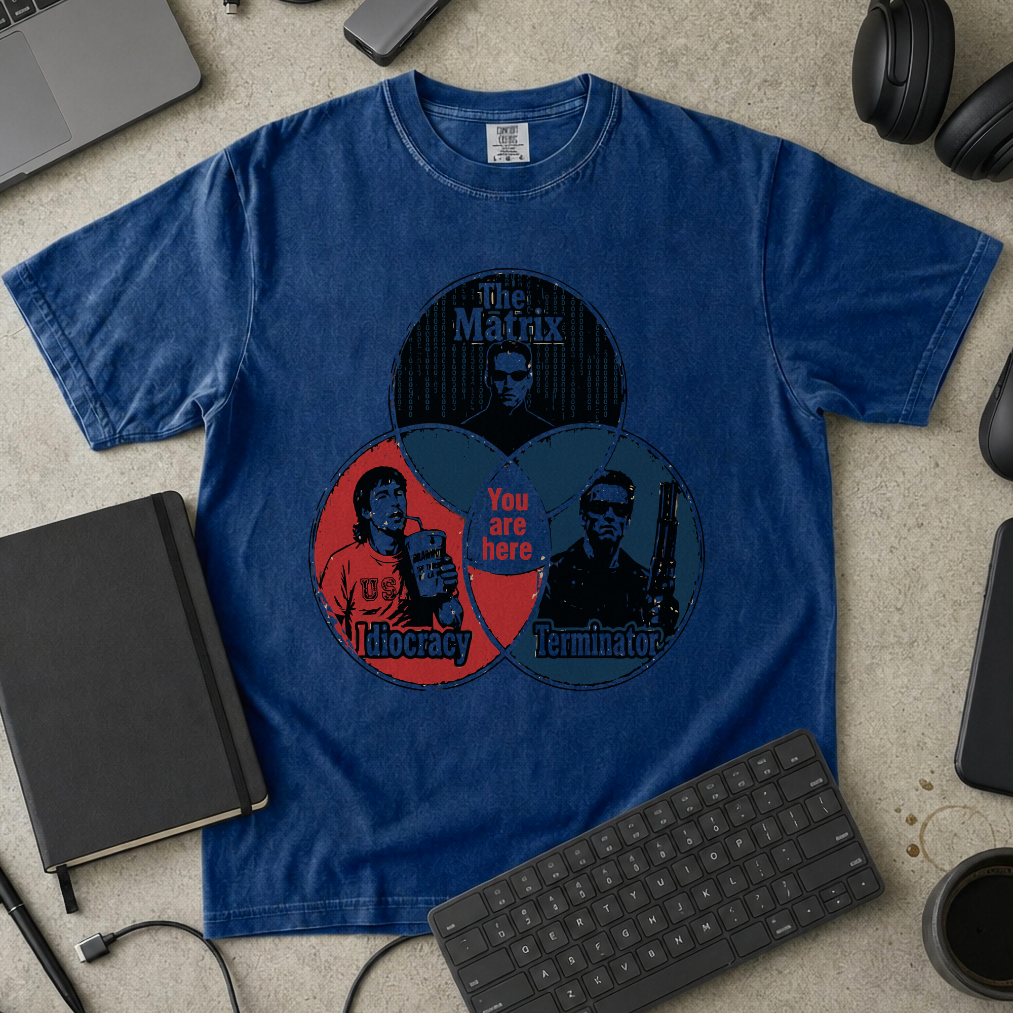 Nerd Collection Artwork T064 Premium Shirt - True Navy mockup