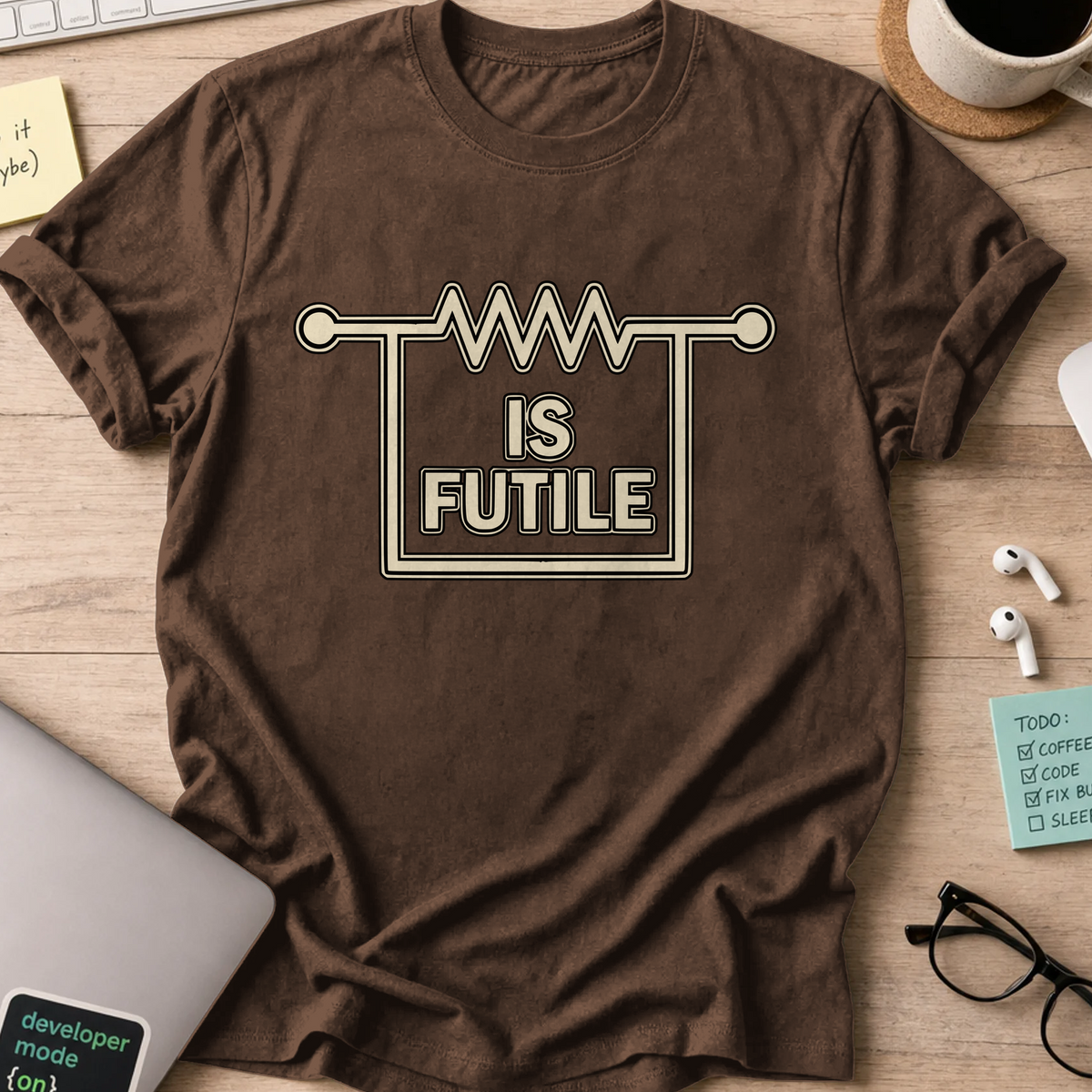Nerd Collection Artwork T065 Shirt - Dark Chocolate mockup