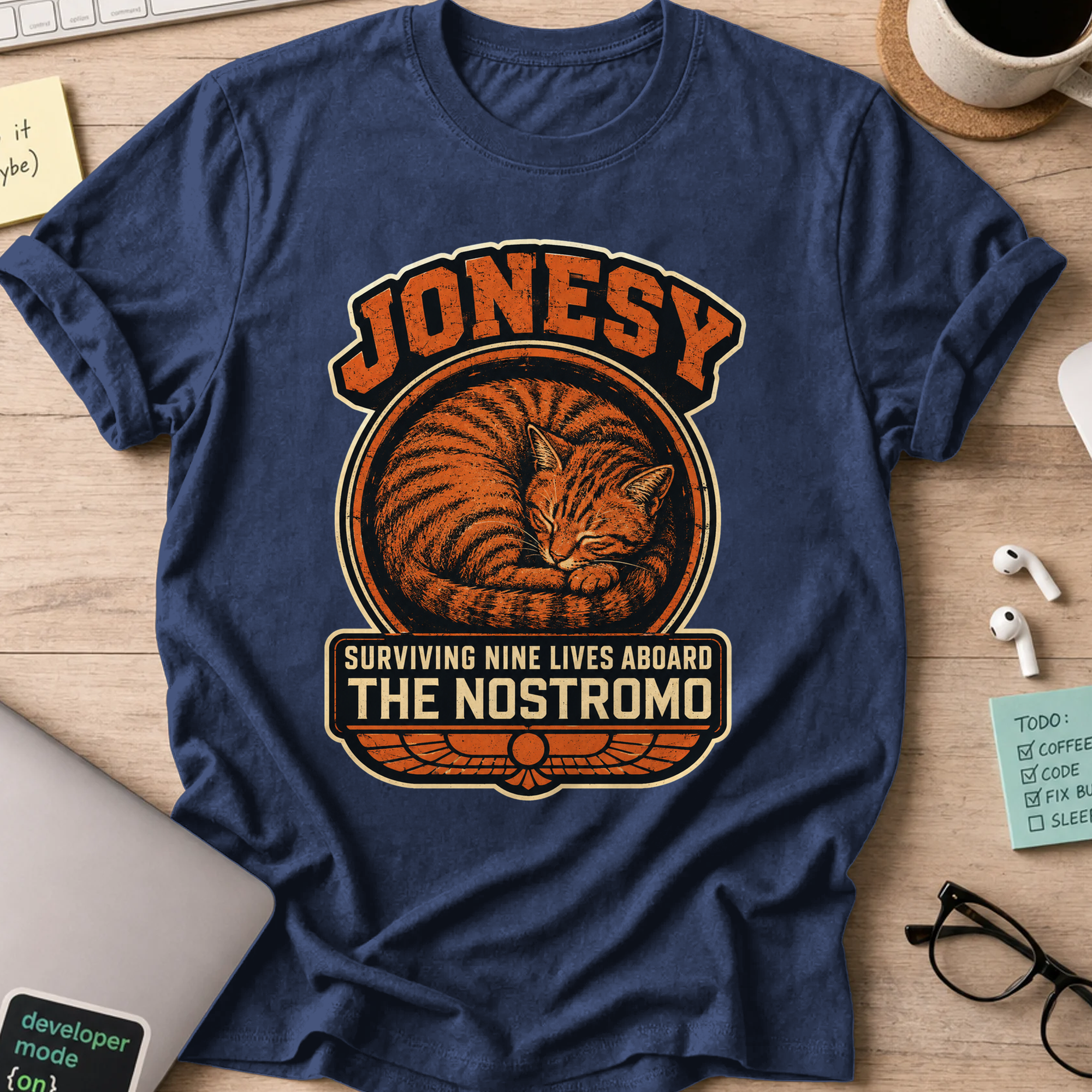 Nerd Collection Artwork T068 Shirt - Navy mockup