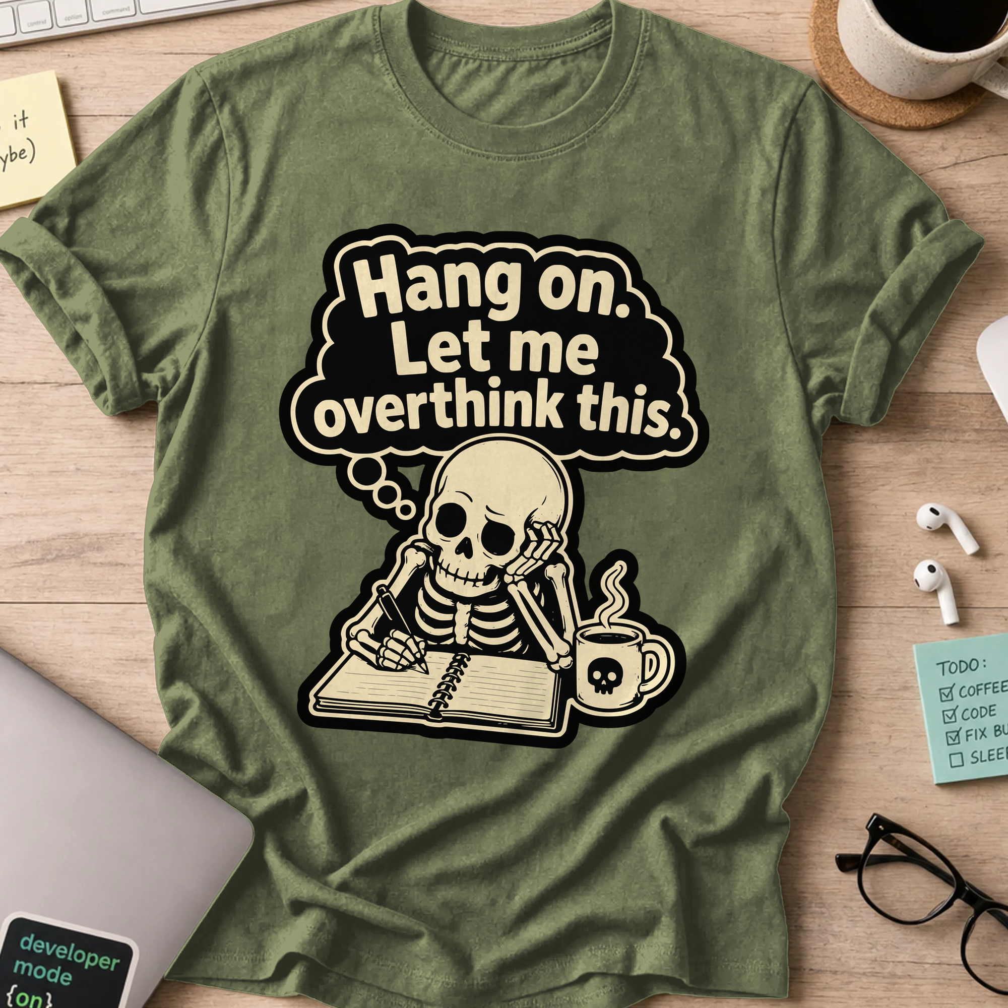 Nerd Collection Artwork T069 Shirt - Military Green mockup
