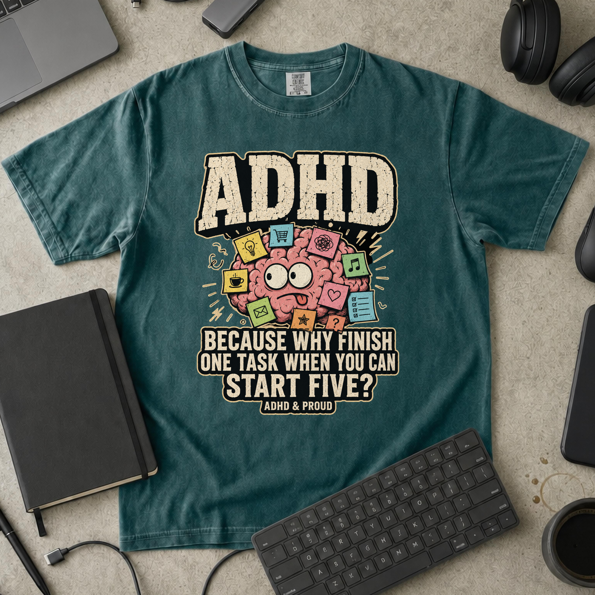 Nerd Collection Artwork T070 Premium Shirt - Blue Spruce mockup