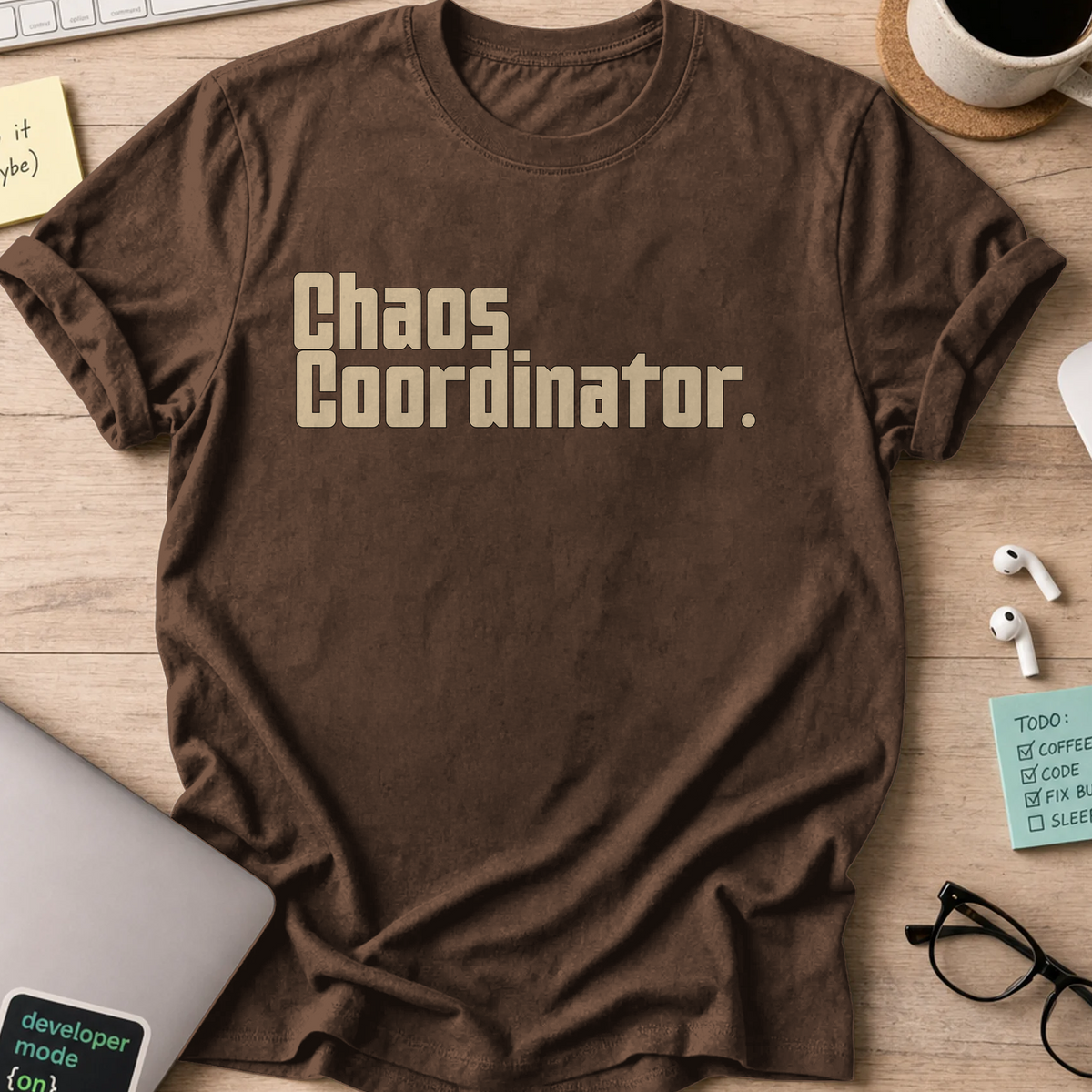 Nerd Collection Artwork T080 Shirt - Dark Chocolate mockup