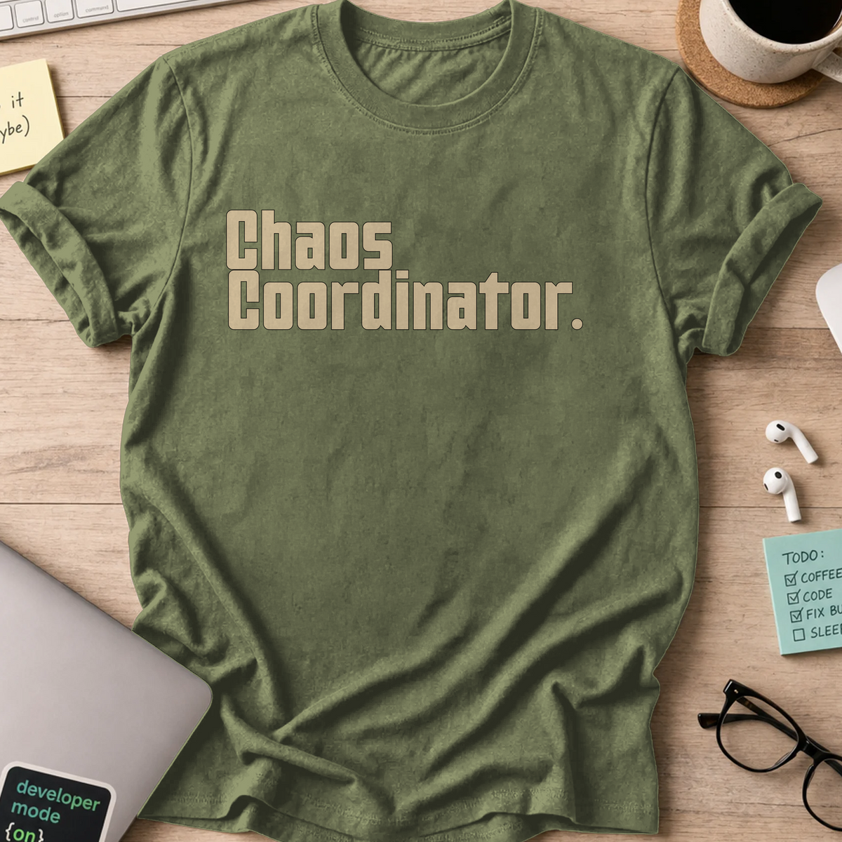 Nerd Collection Artwork T080 Shirt - Military Green mockup