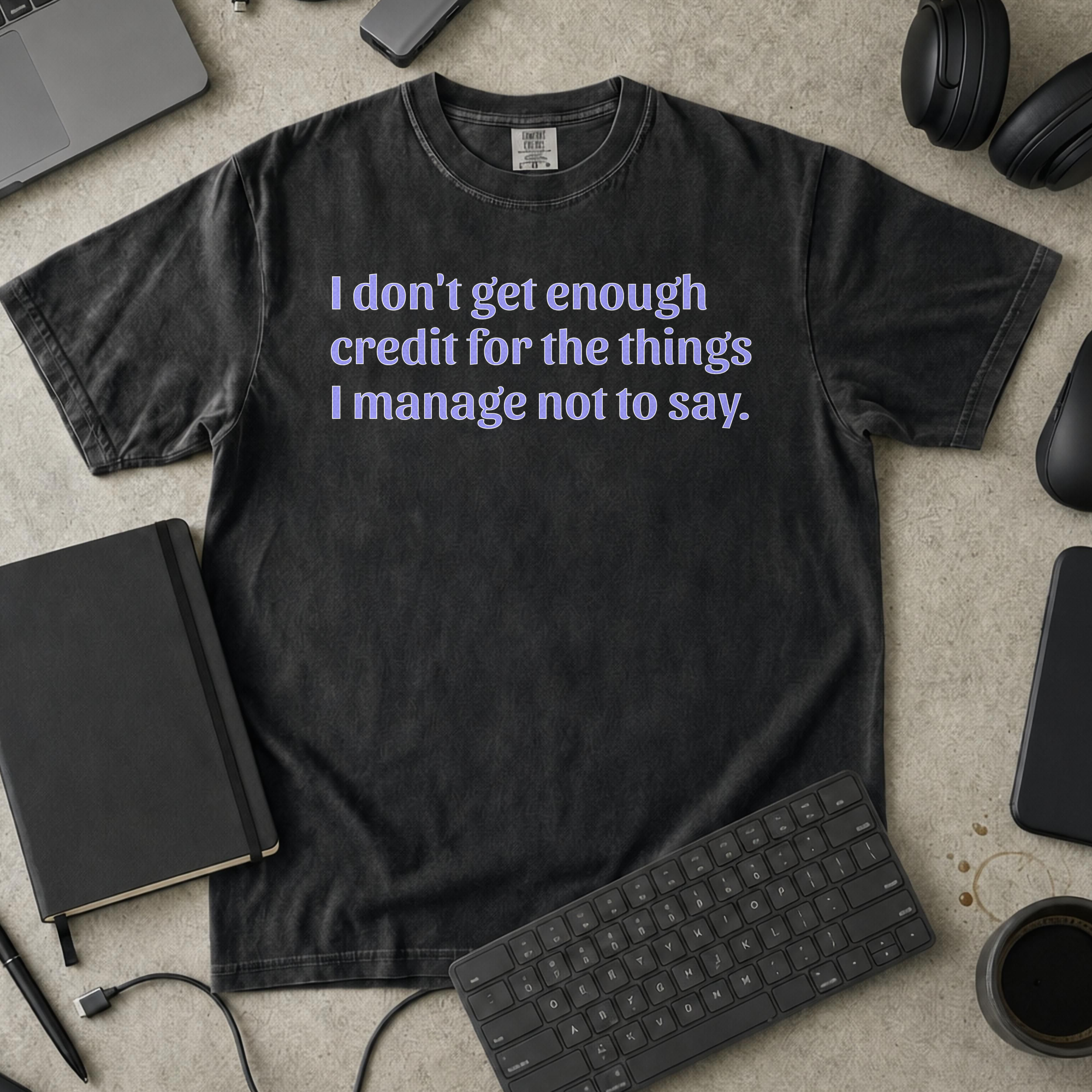 Not Enough Credit Premium Shirt - Black mockup