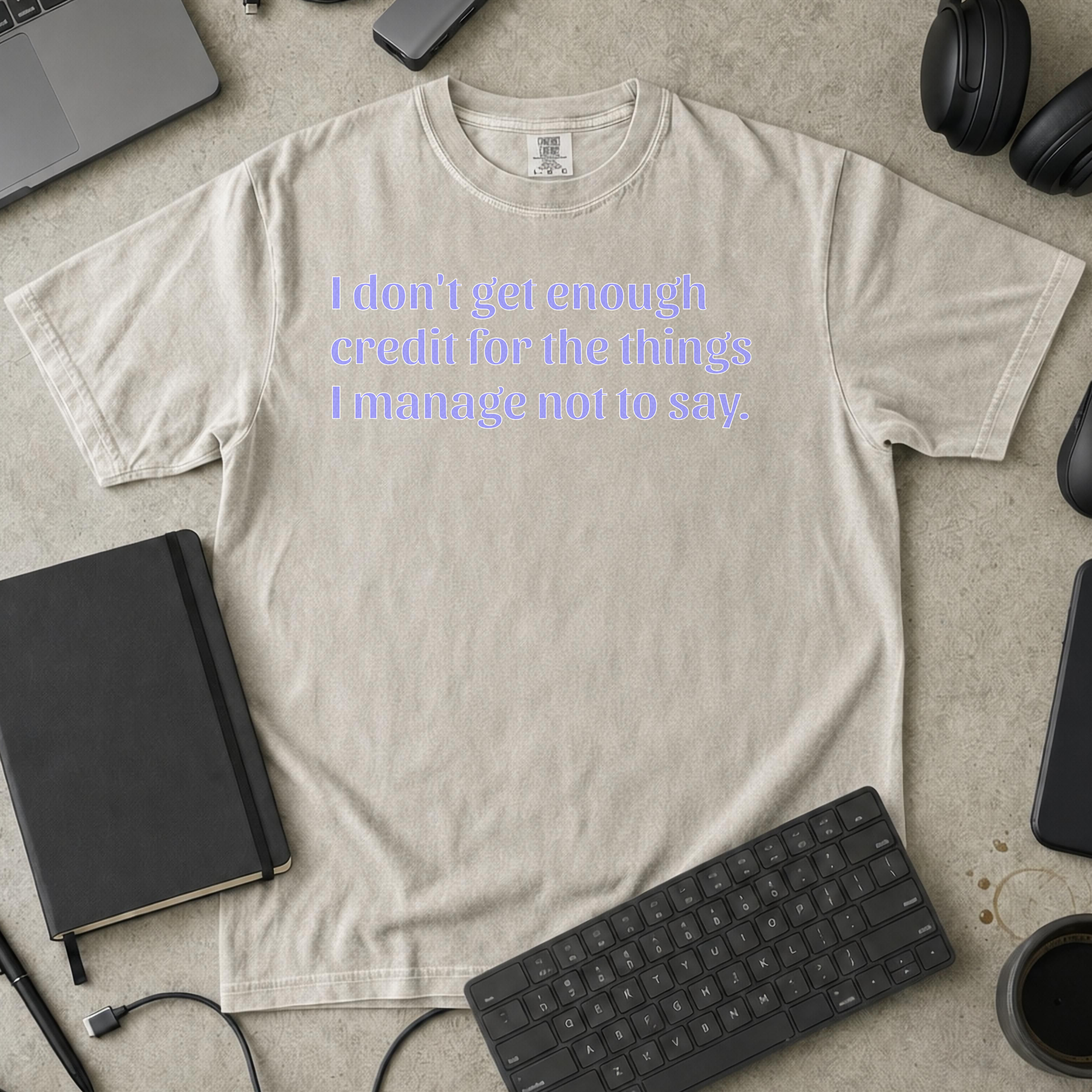 Not Enough Credit Premium Shirt - Ivory mockup