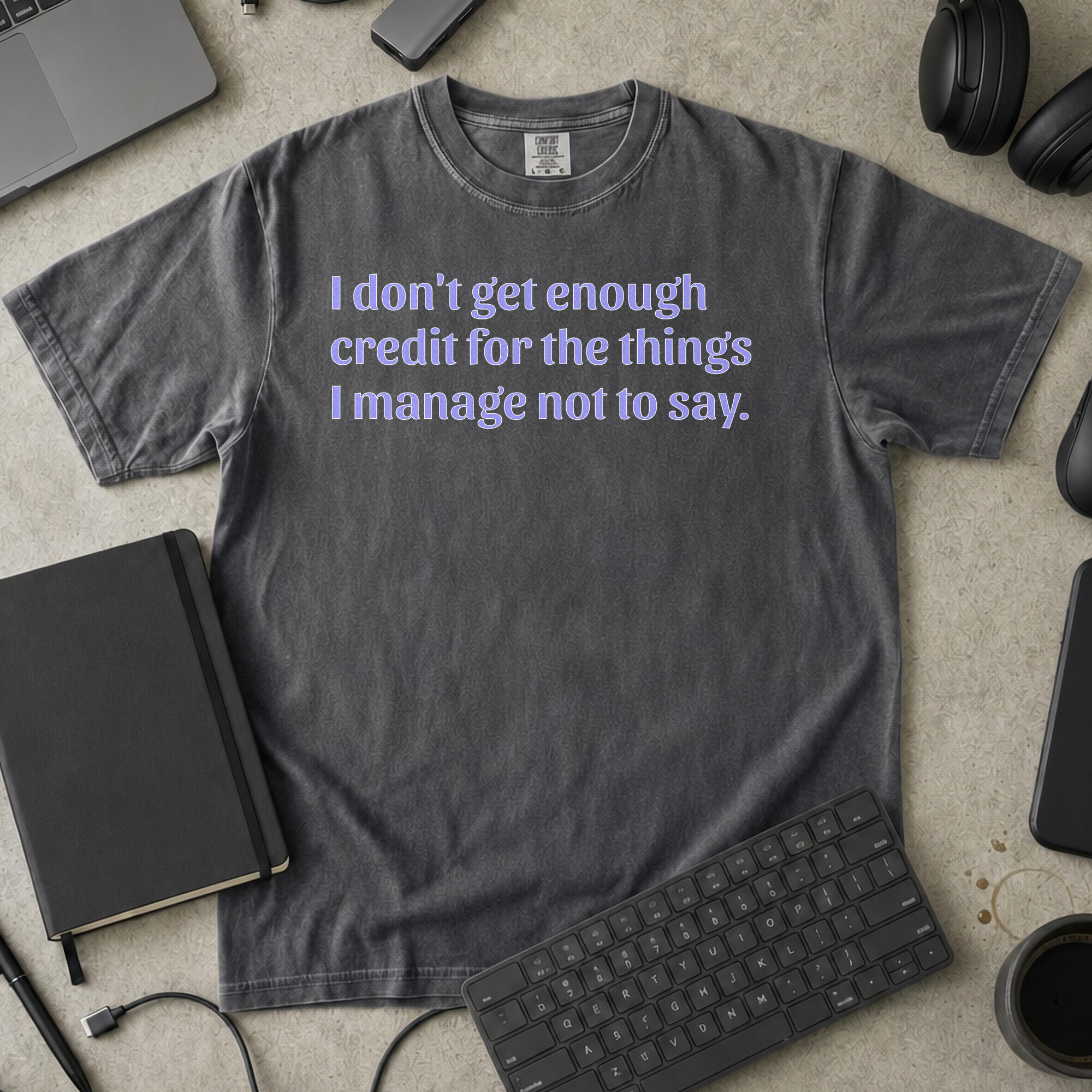 Not Enough Credit Premium Shirt - Pepper mockup