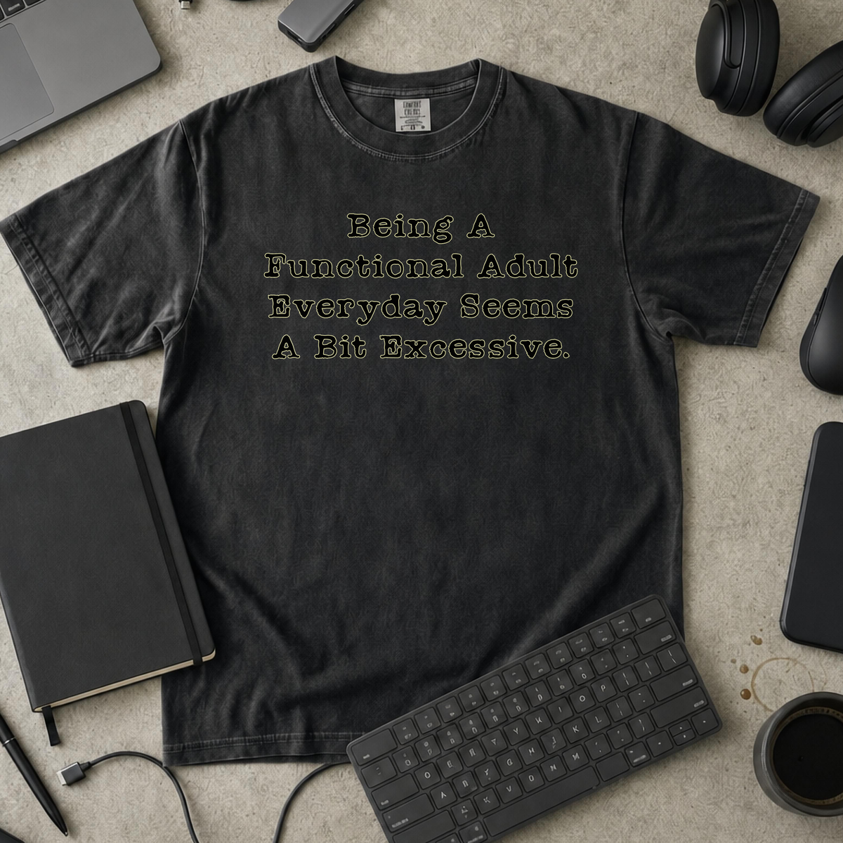 Functional Adult Premium Shirt - Black mockup