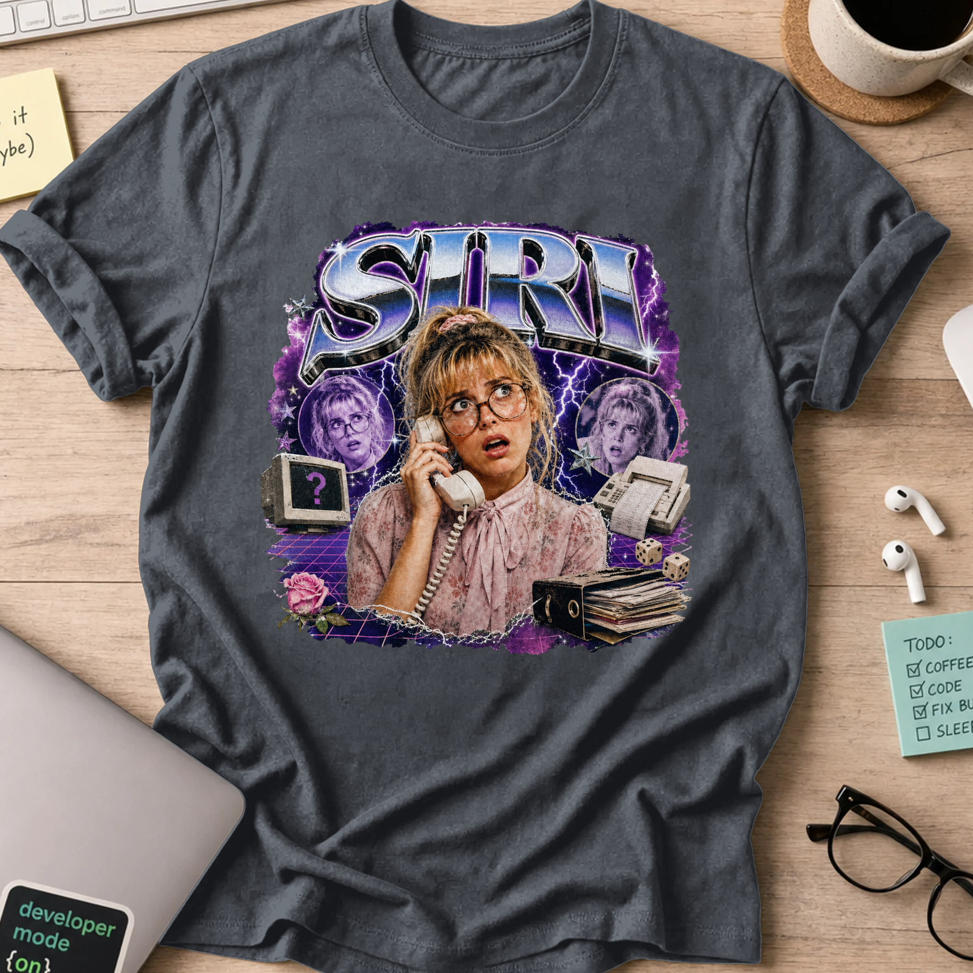 SIRI Nerd Shirt - Dark Heather mockup