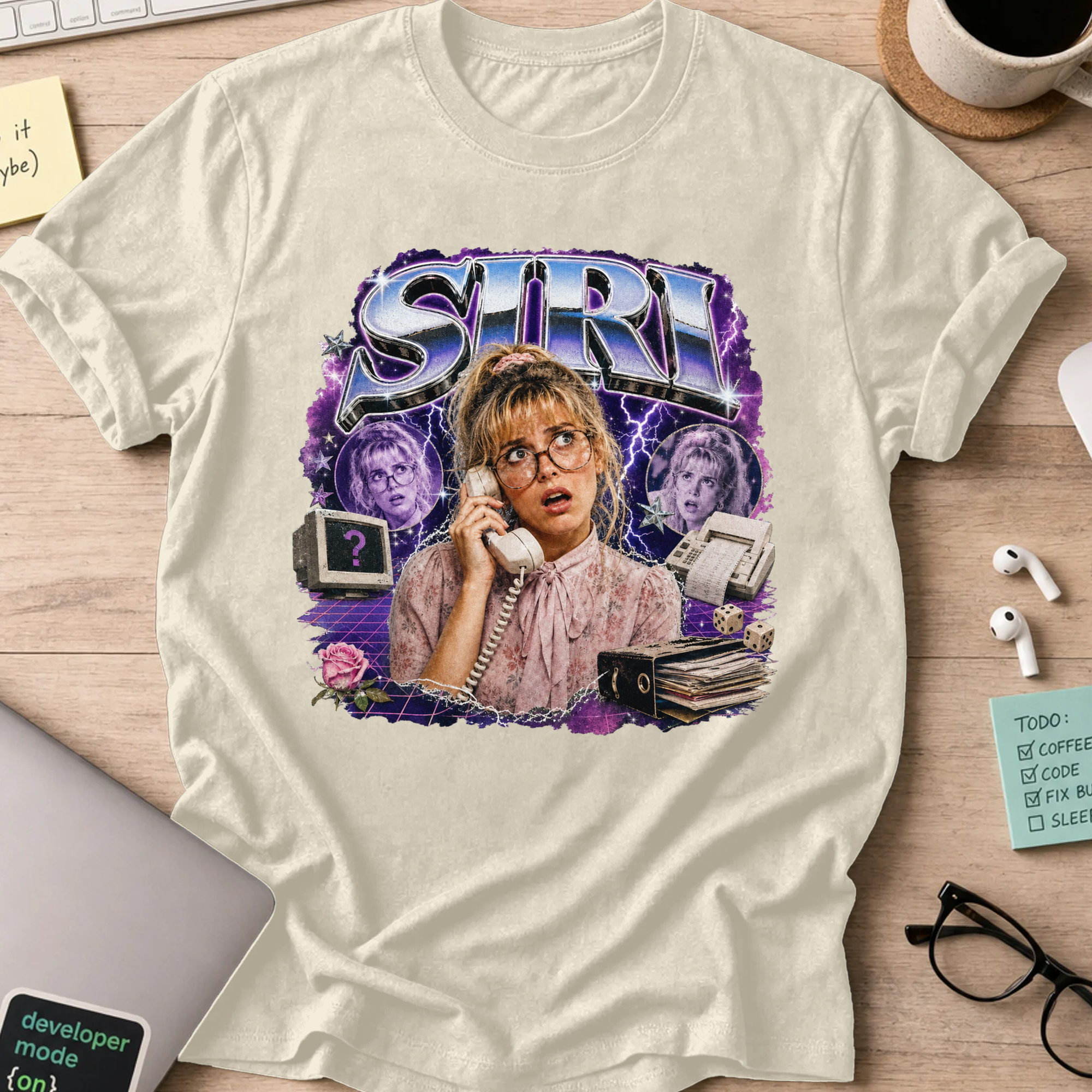 SIRI Nerd Shirt - Natural mockup