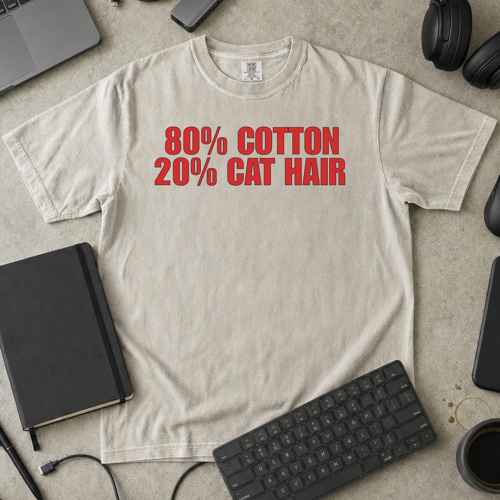80% Cotton, 20% Cat Hair Premium Shirt - Ivory mockup