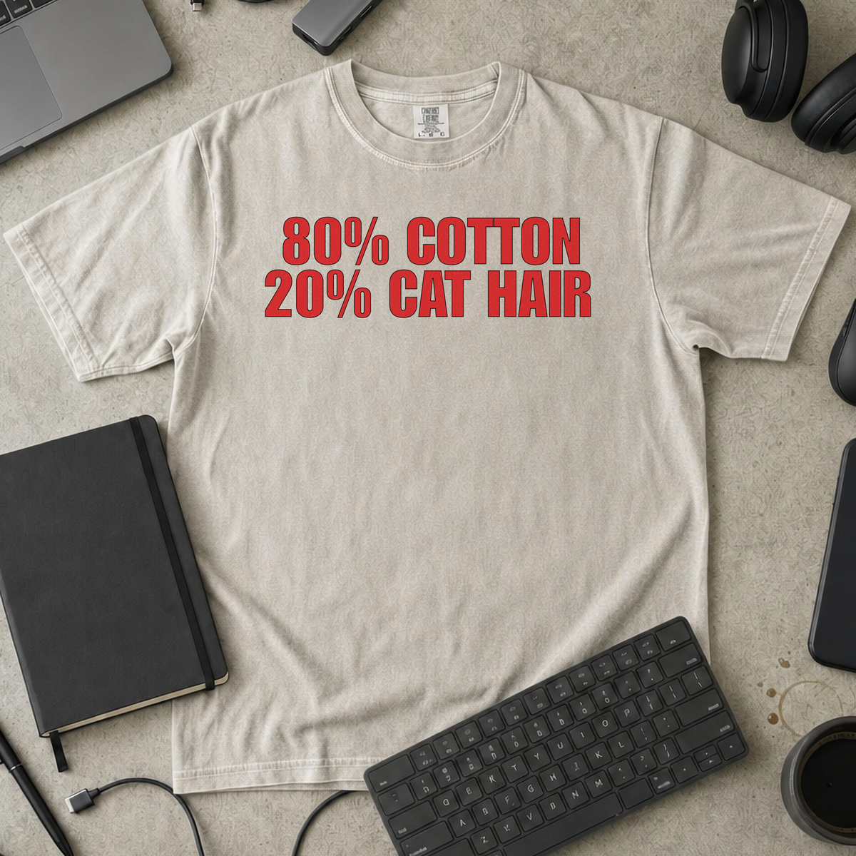 80% Cotton, 20% Cat Hair Premium Shirt - Ivory mockup