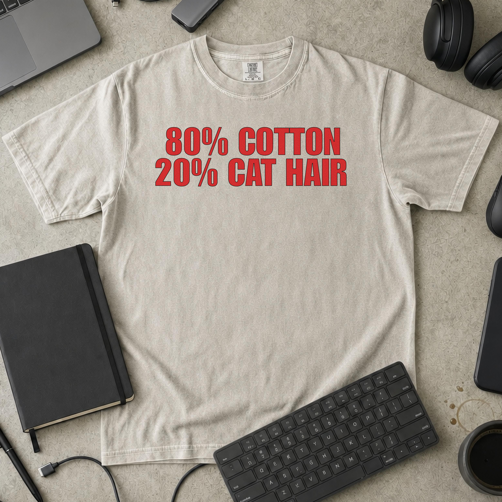 80% Cotton, 20% Cat Hair Premium Shirt - Ivory mockup