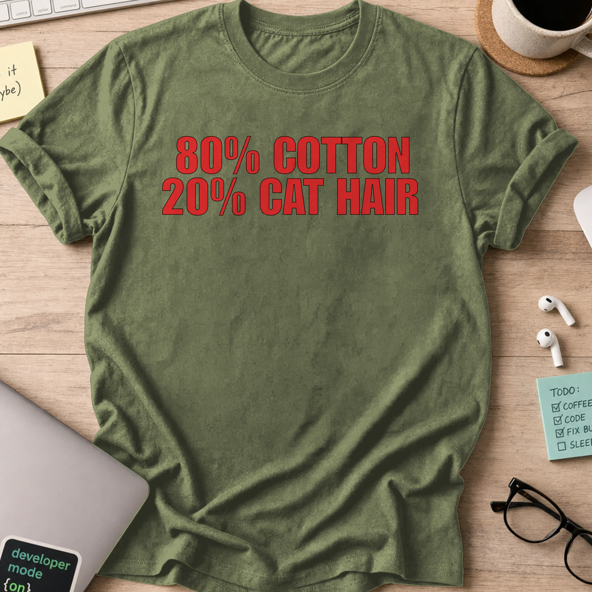 Nerd Collection Artwork T085 Shirt - Military Green mockup