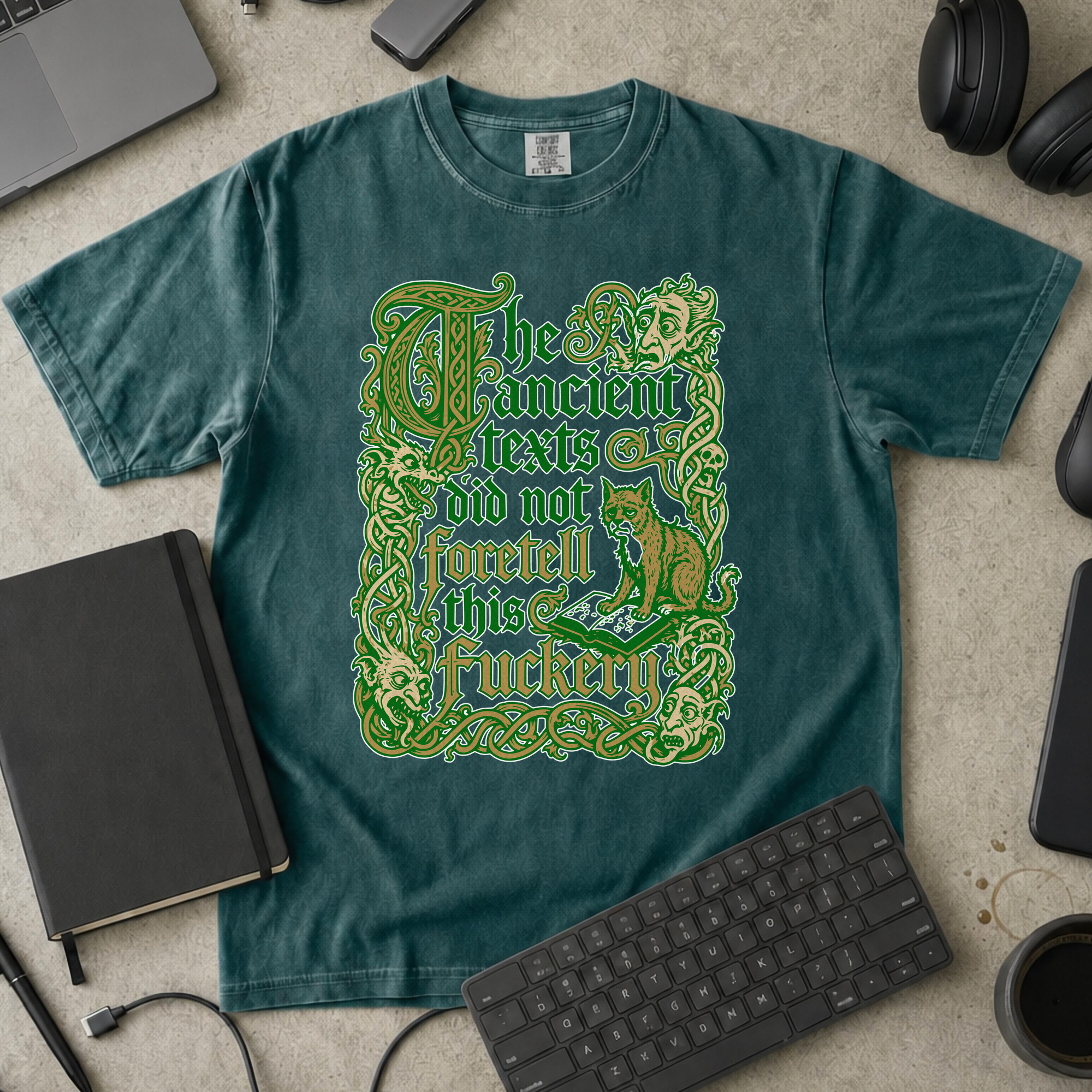 Nerd Collection Artwork T086 Premium Shirt - Blue Spruce mockup