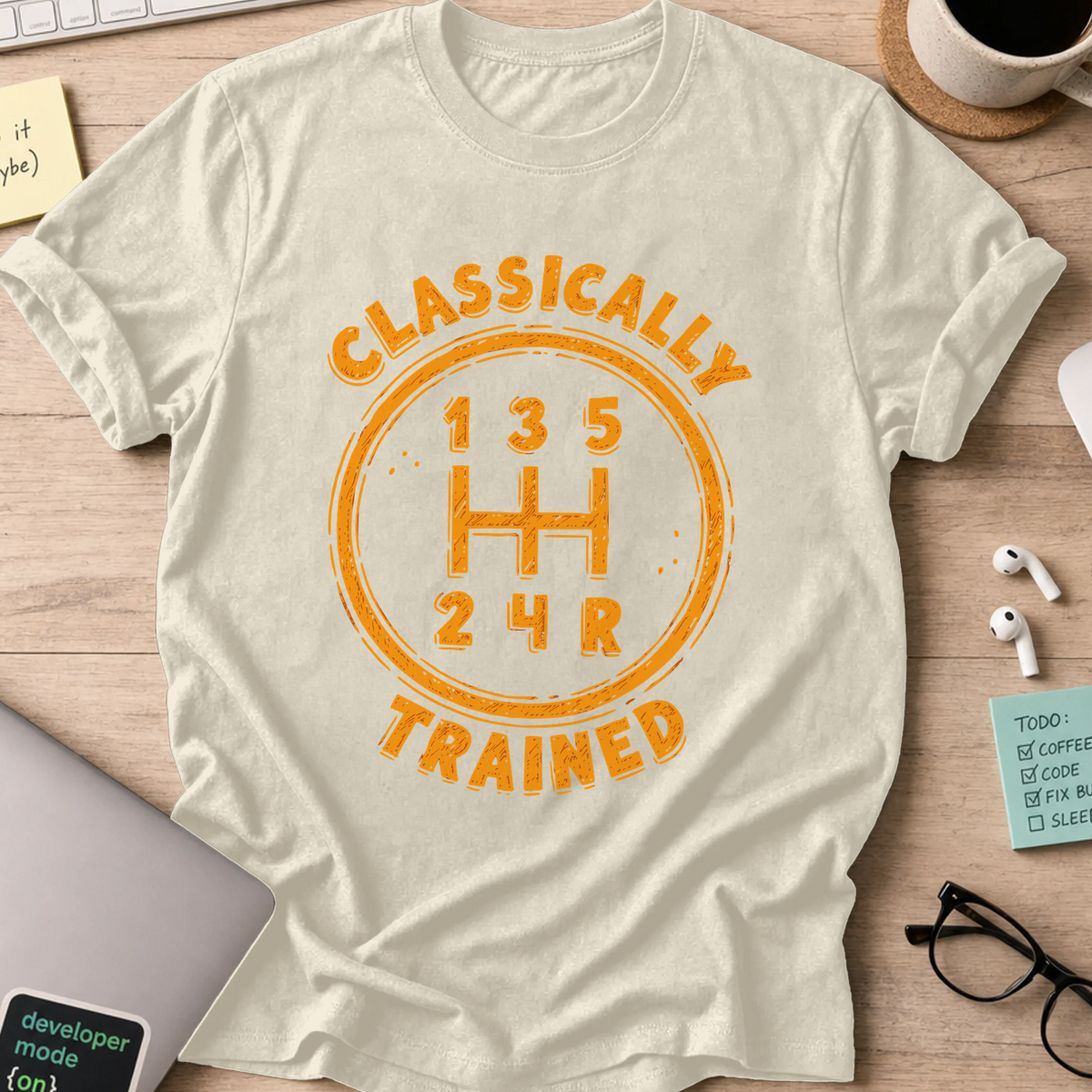 Classically Trained Nerd Shirt - Natural mockup