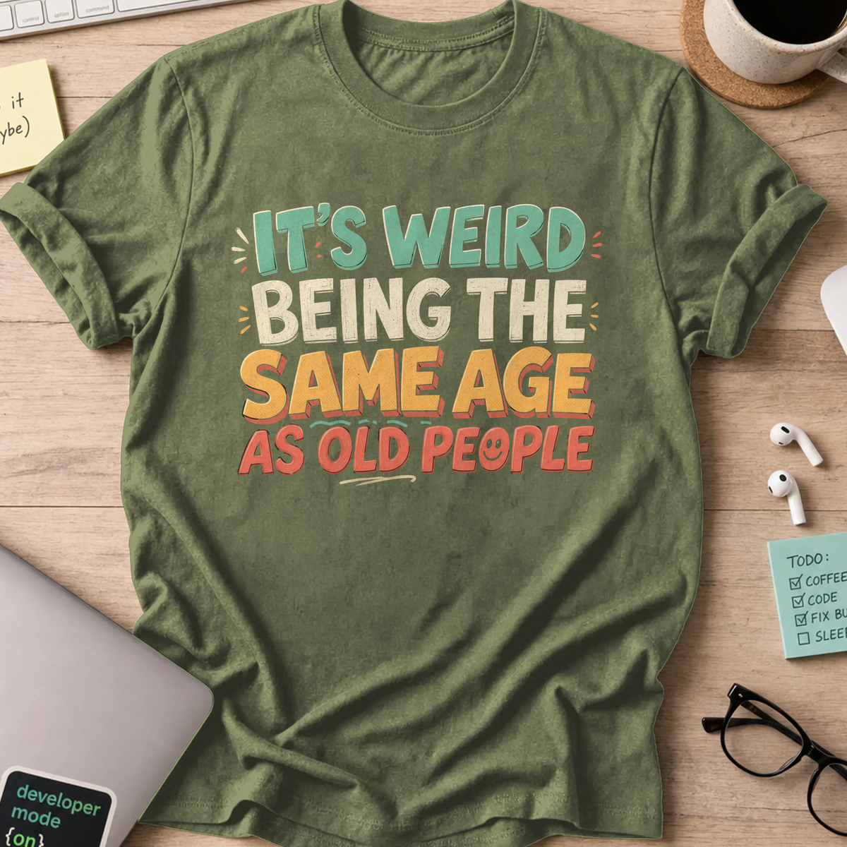 Nerd Collection Artwork T088 Shirt - Military Green mockup