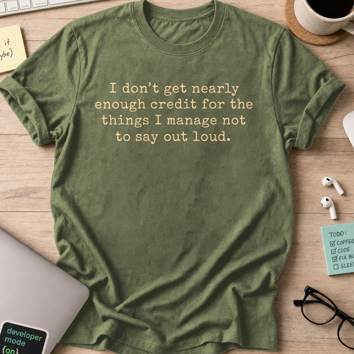 Nerd Collection Artwork T089 Shirt - Military Green mockup