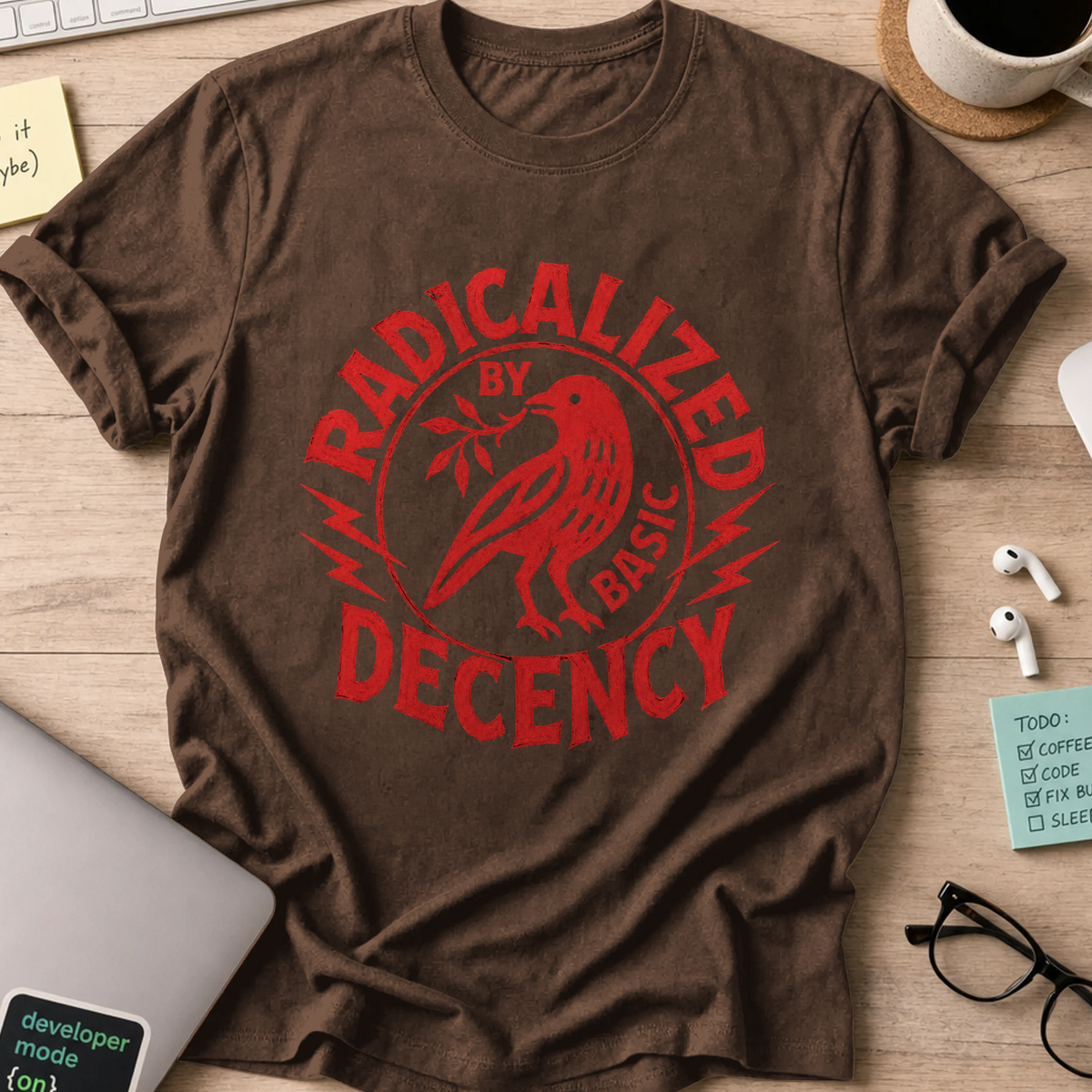 Nerd Collection Artwork T090 Shirt - Dark Chocolate mockup