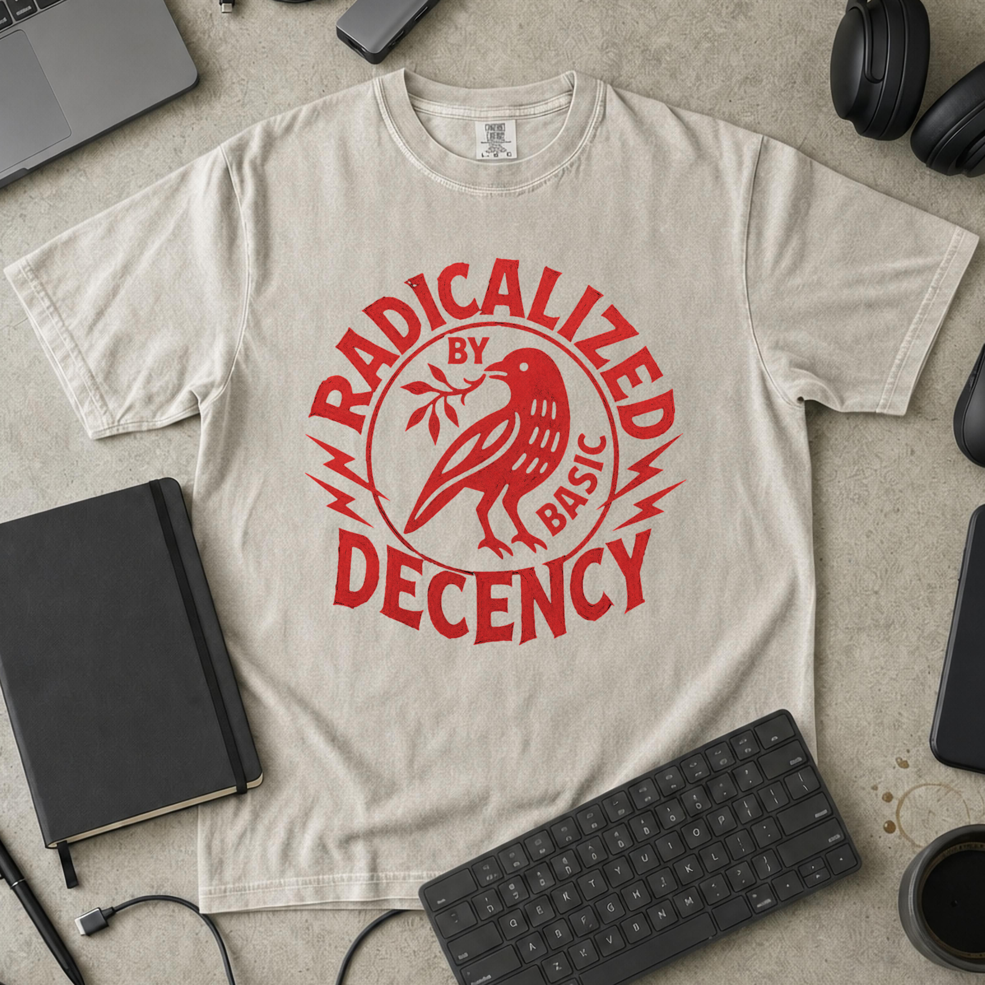 Radically Decent Premium Shirt - Ivory mockup