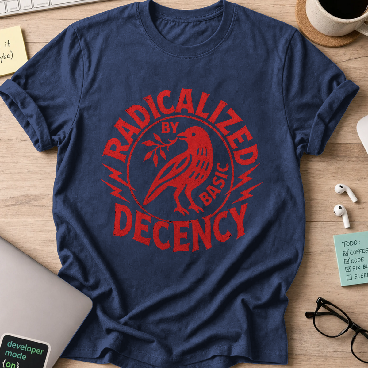 Nerd Collection Artwork T090 Shirt - Navy mockup