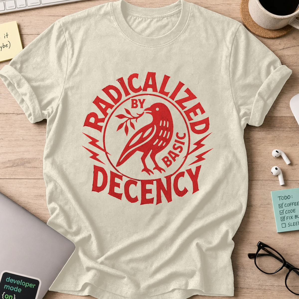 Nerd Collection Artwork T090 Shirt - Natural mockup