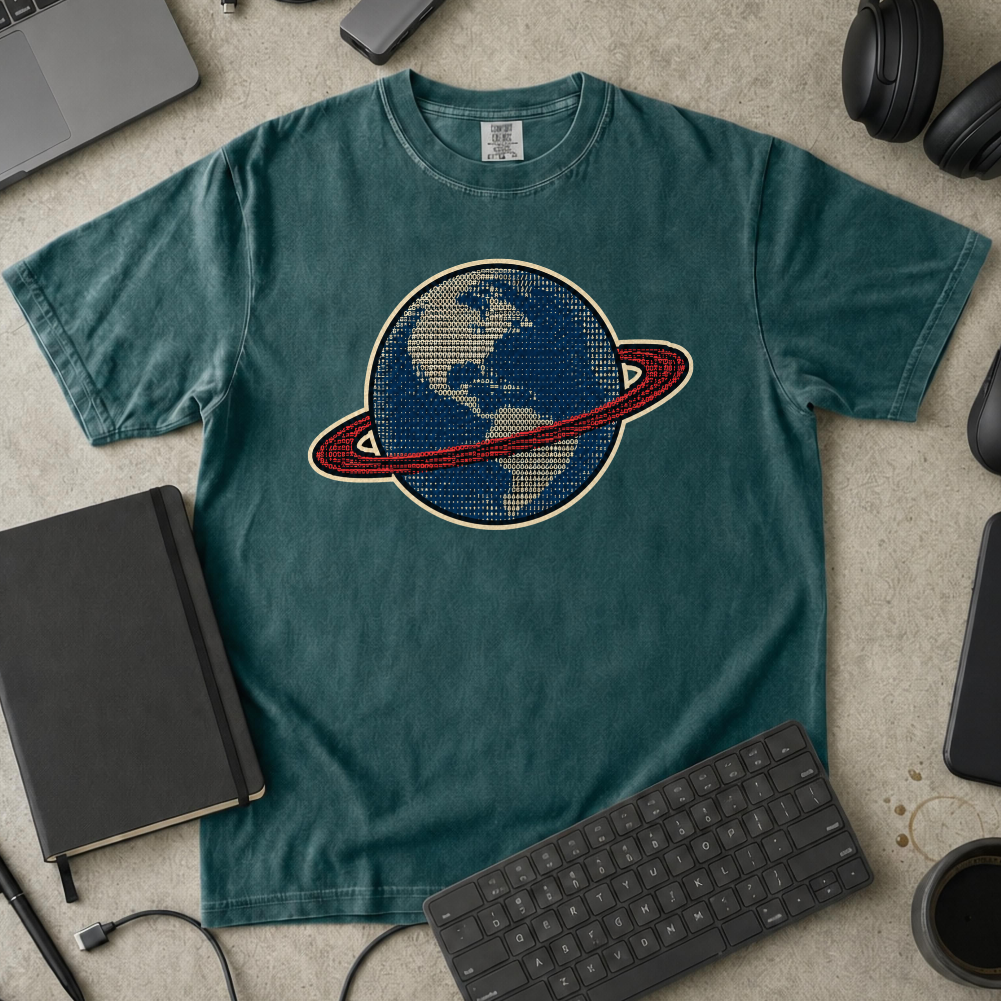 Earth Data Premium Shirt - Blue Spruce mockup