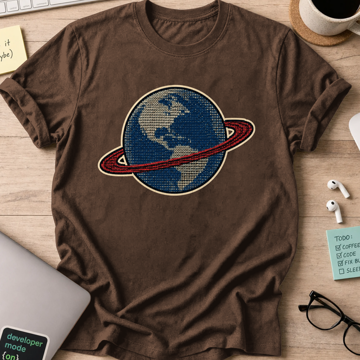 Nerd Collection Artwork T092 Shirt - Dark Chocolate mockup