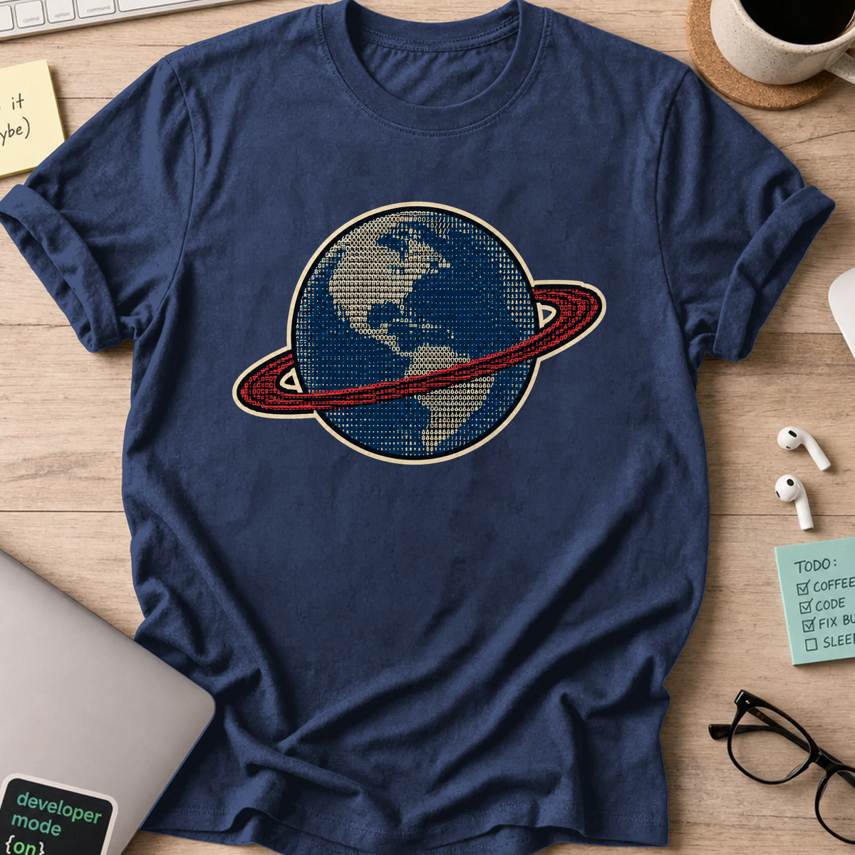 Nerd Collection Artwork T092 Shirt - Navy mockup