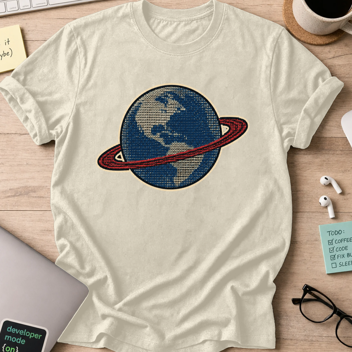 Nerd Collection Artwork T092 Shirt - Natural mockup