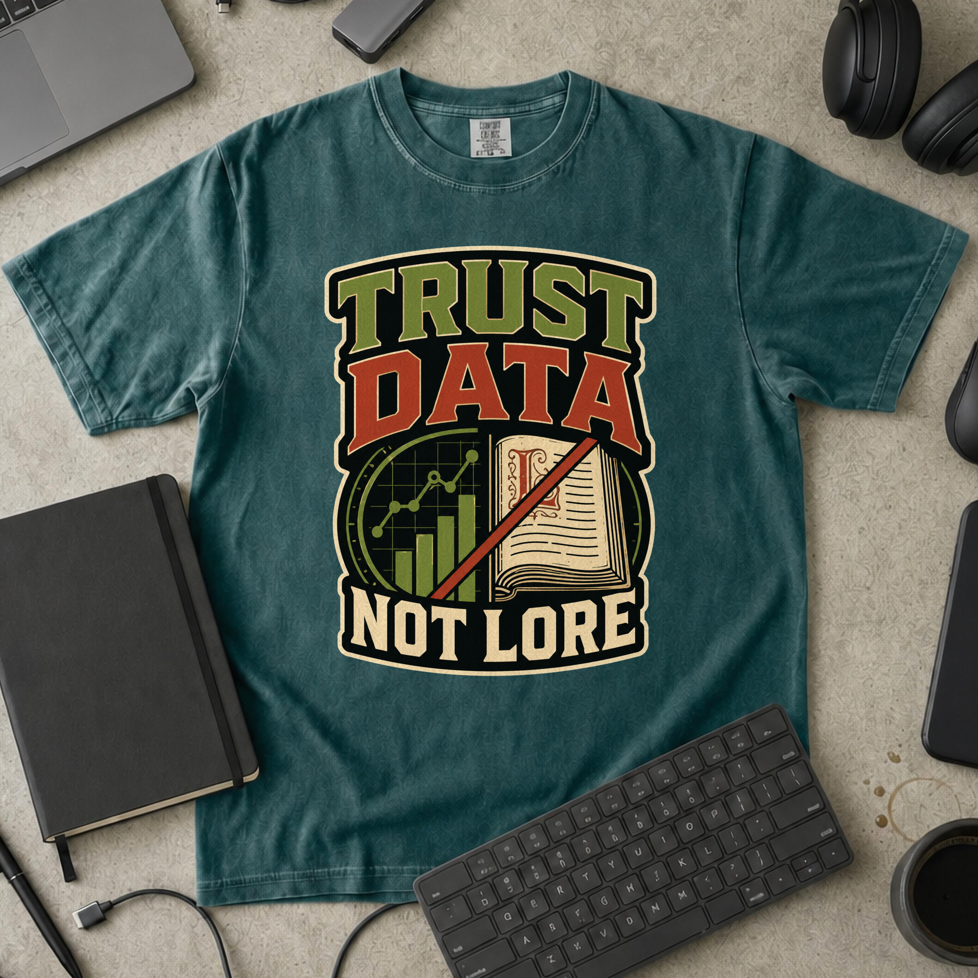 Nerd Collection Artwork T094 Premium Shirt - Blue Spruce mockup