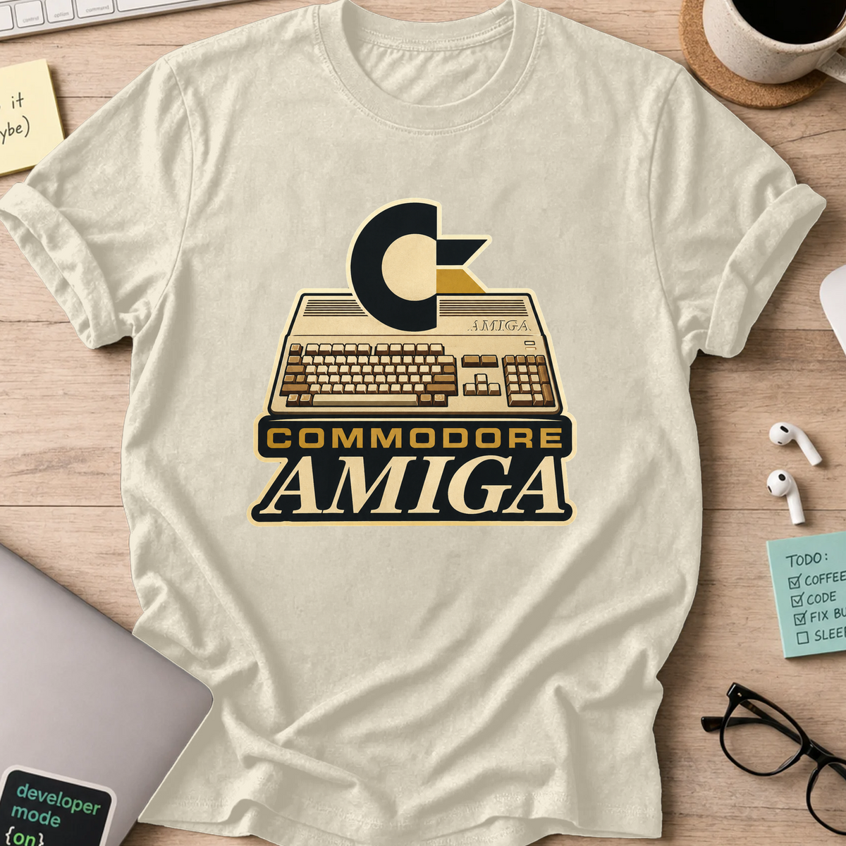 Commodore Amiga Nerd Shirt - Natural mockup