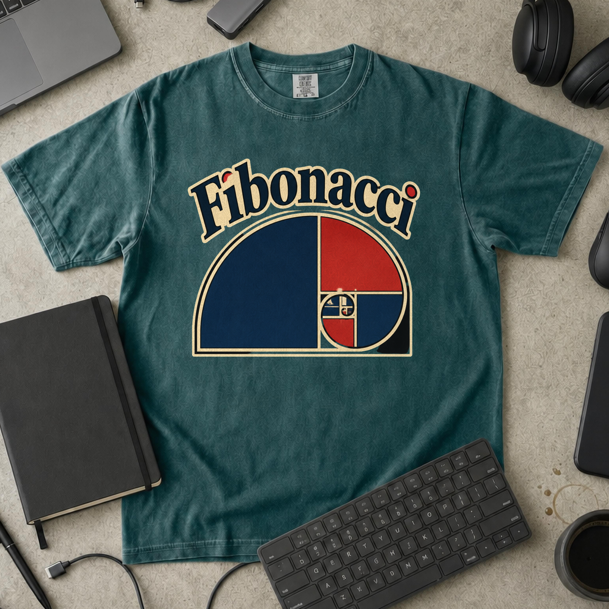 Nerd Collection Artwork T096 Premium Shirt - Blue Spruce mockup