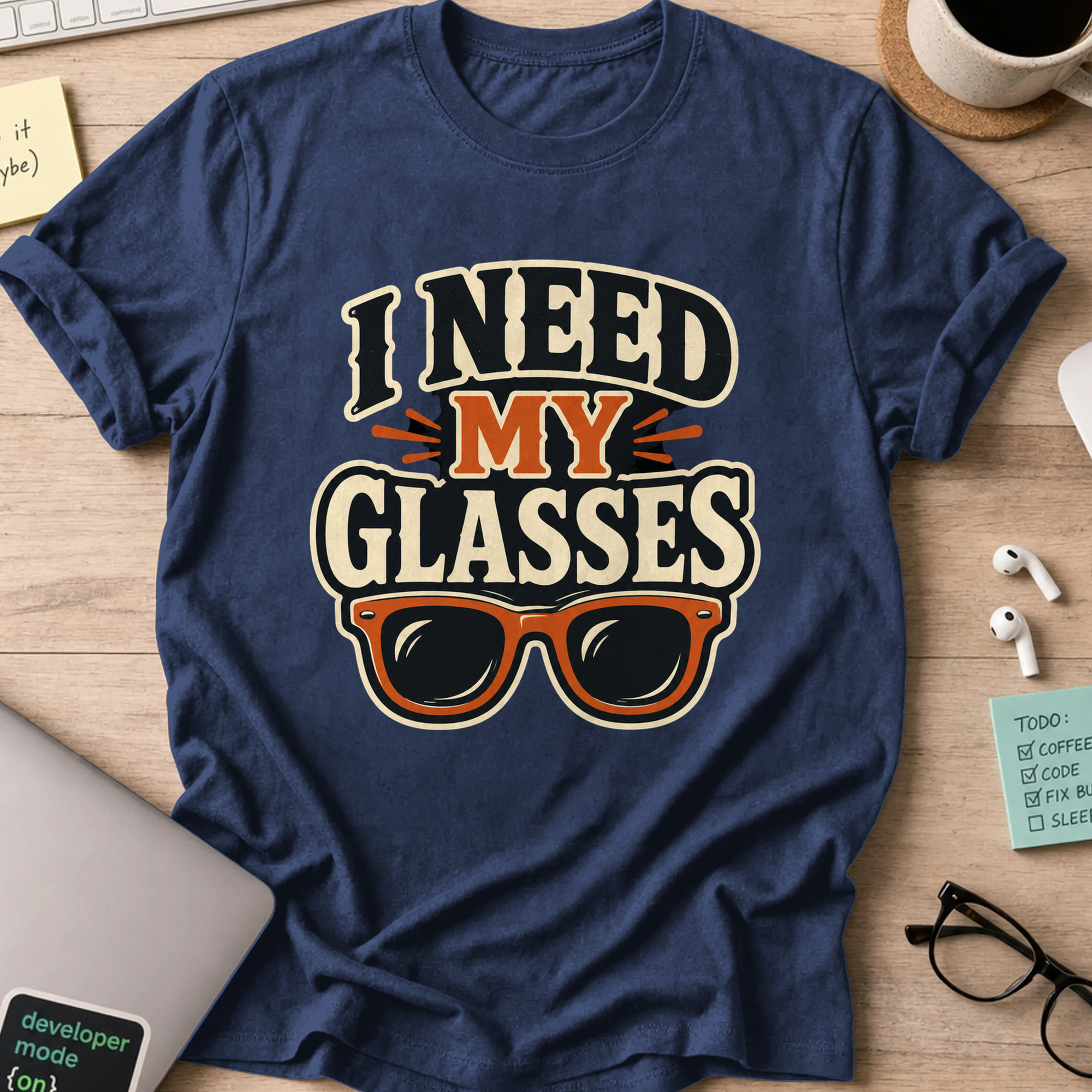 Nerd Collection Artwork T097 Shirt - Navy mockup