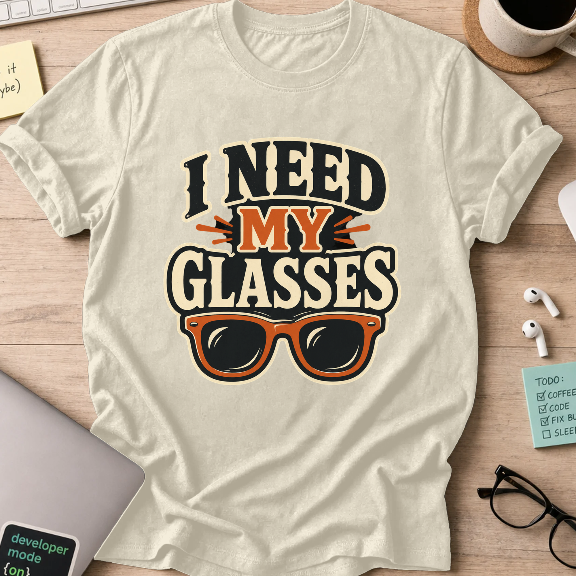 Nerd Collection Artwork T097 Shirt - Natural mockup