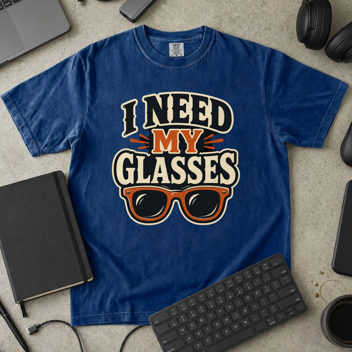 Nerd Collection Artwork T097 Premium Shirt - True Navy mockup