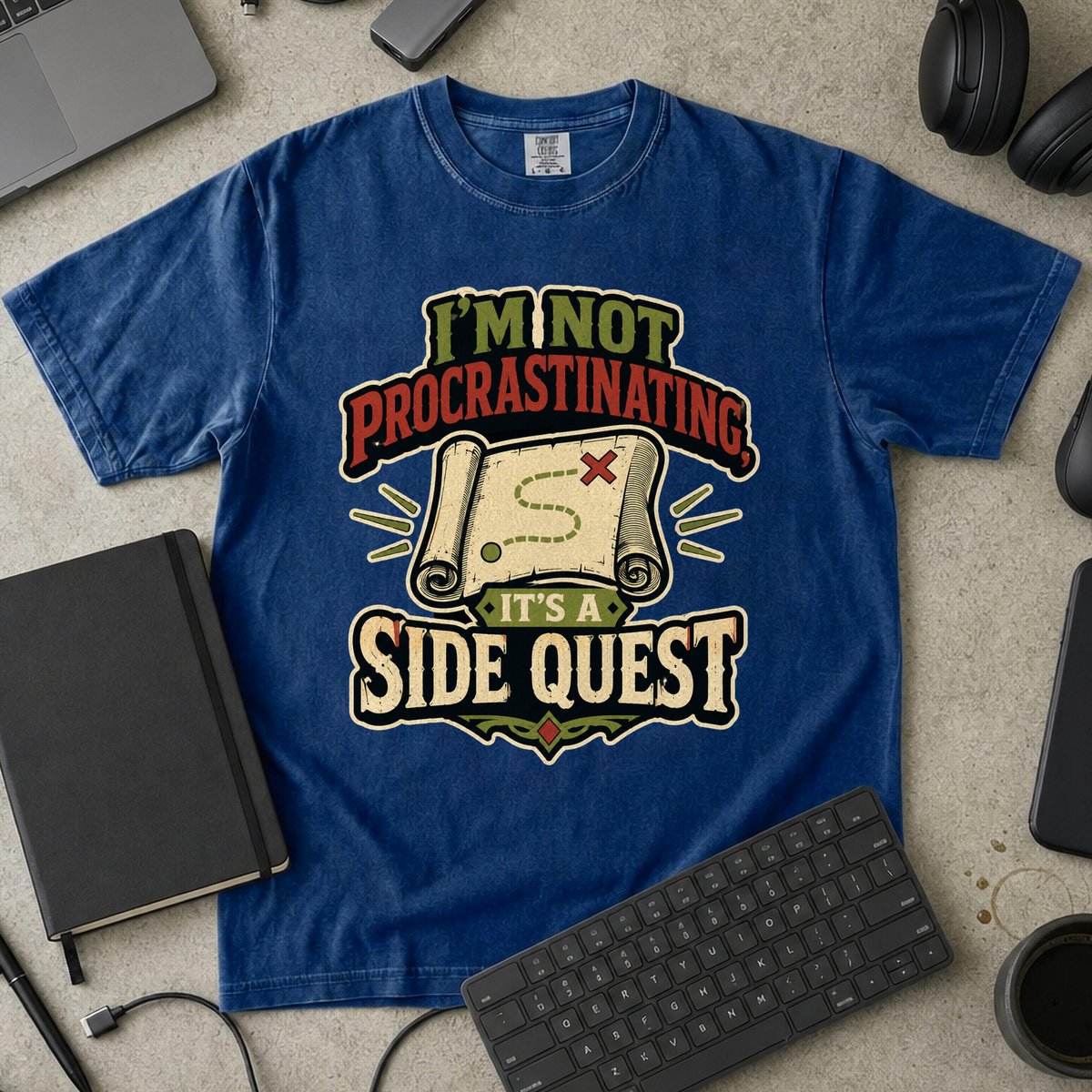 Nerd Collection Artwork T098 Premium Shirt - True Navy mockup