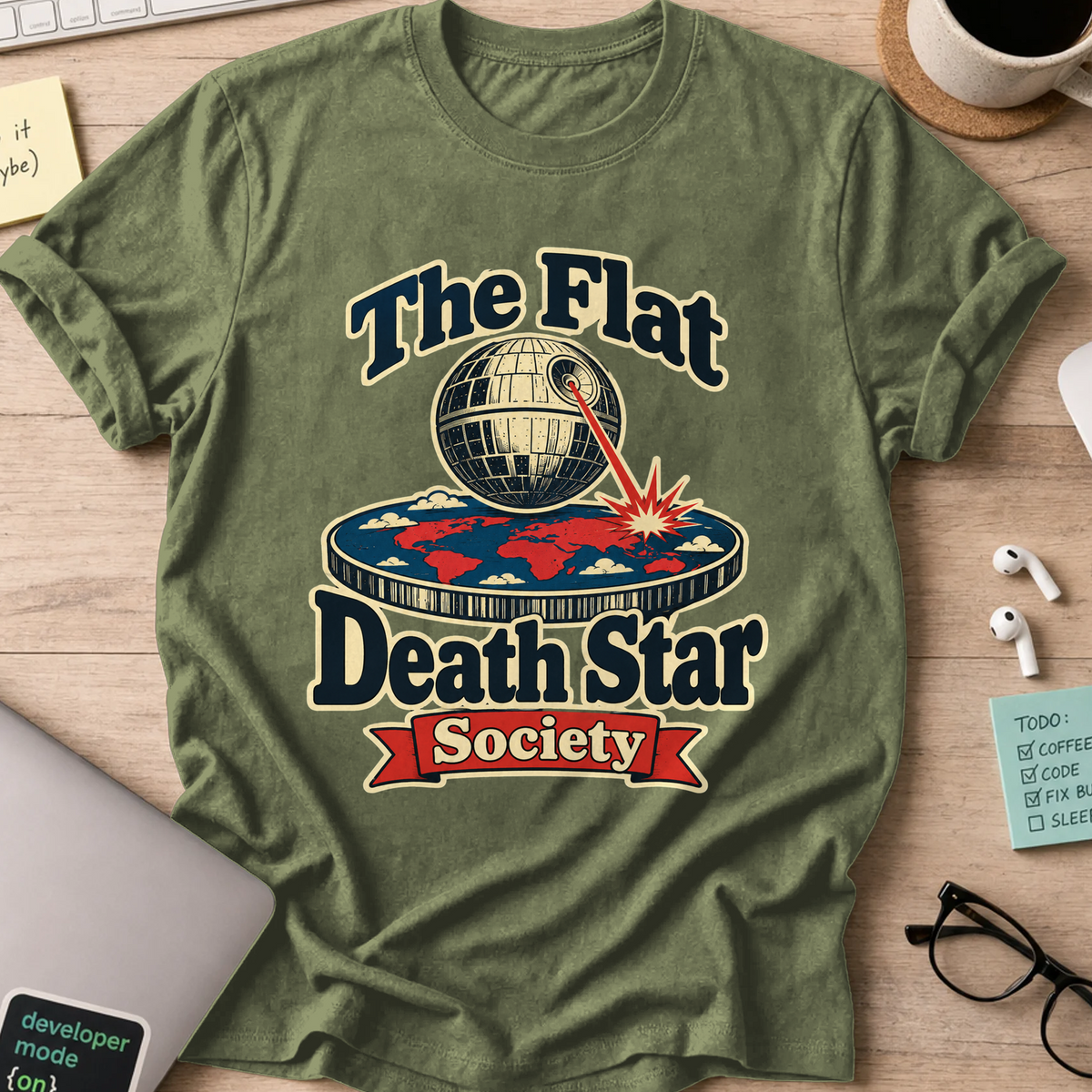 Nerd Collection Artwork T099 Shirt - Military Green mockup